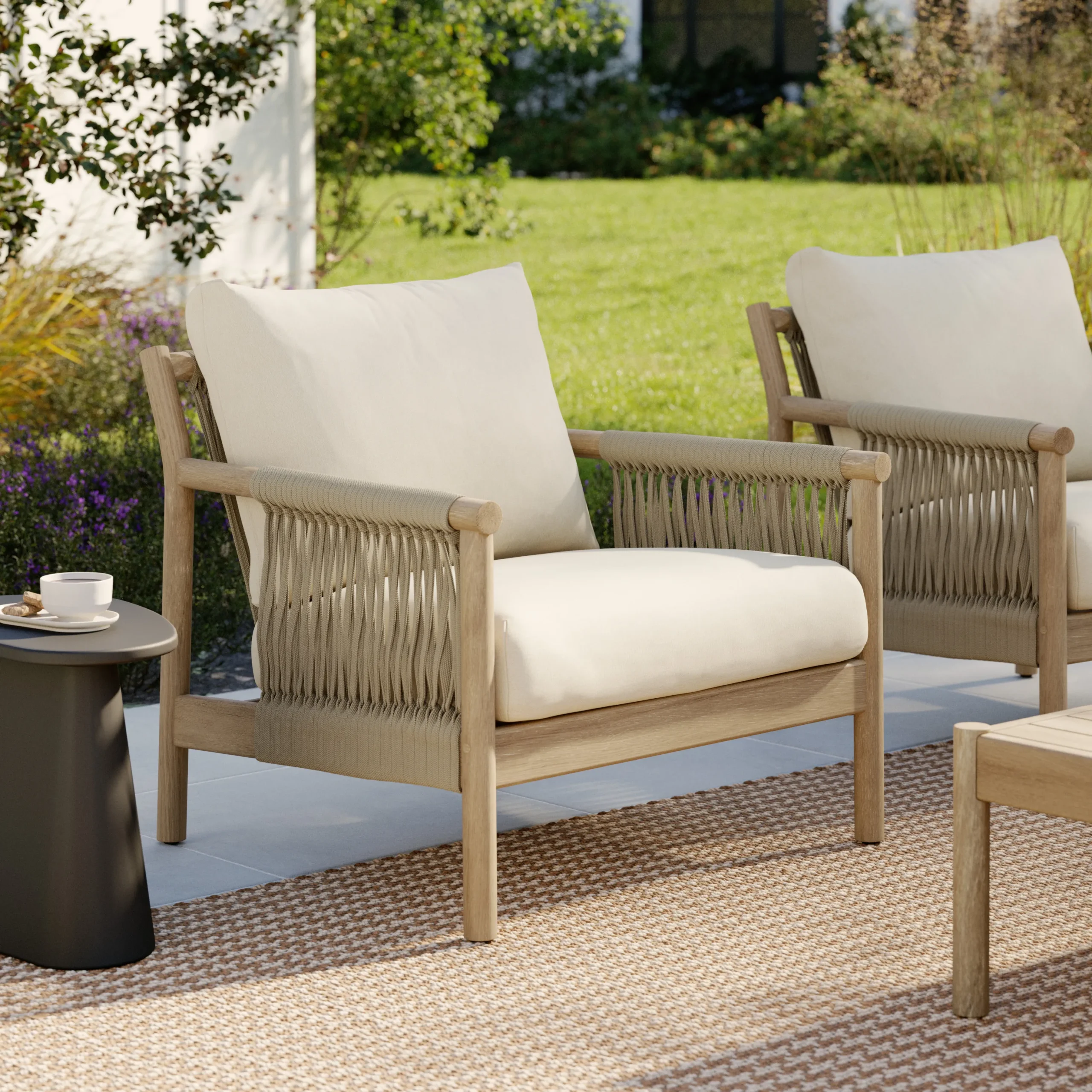 Rosa 34.5_ Outdoor Lounge Chair - Dravite Ivory