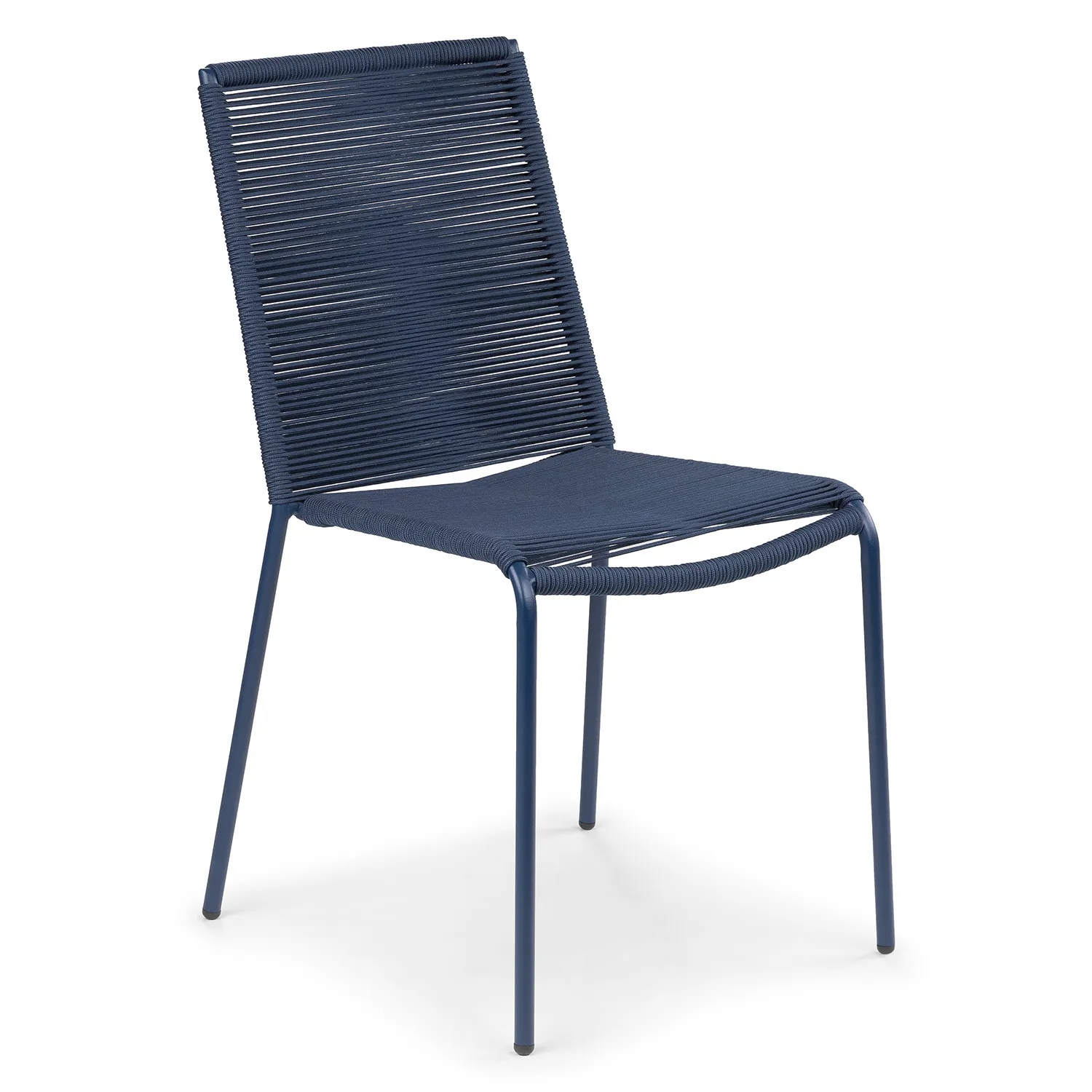 Zina Outdoor Stackable Dining Chair - Indigo Blue - Image 7