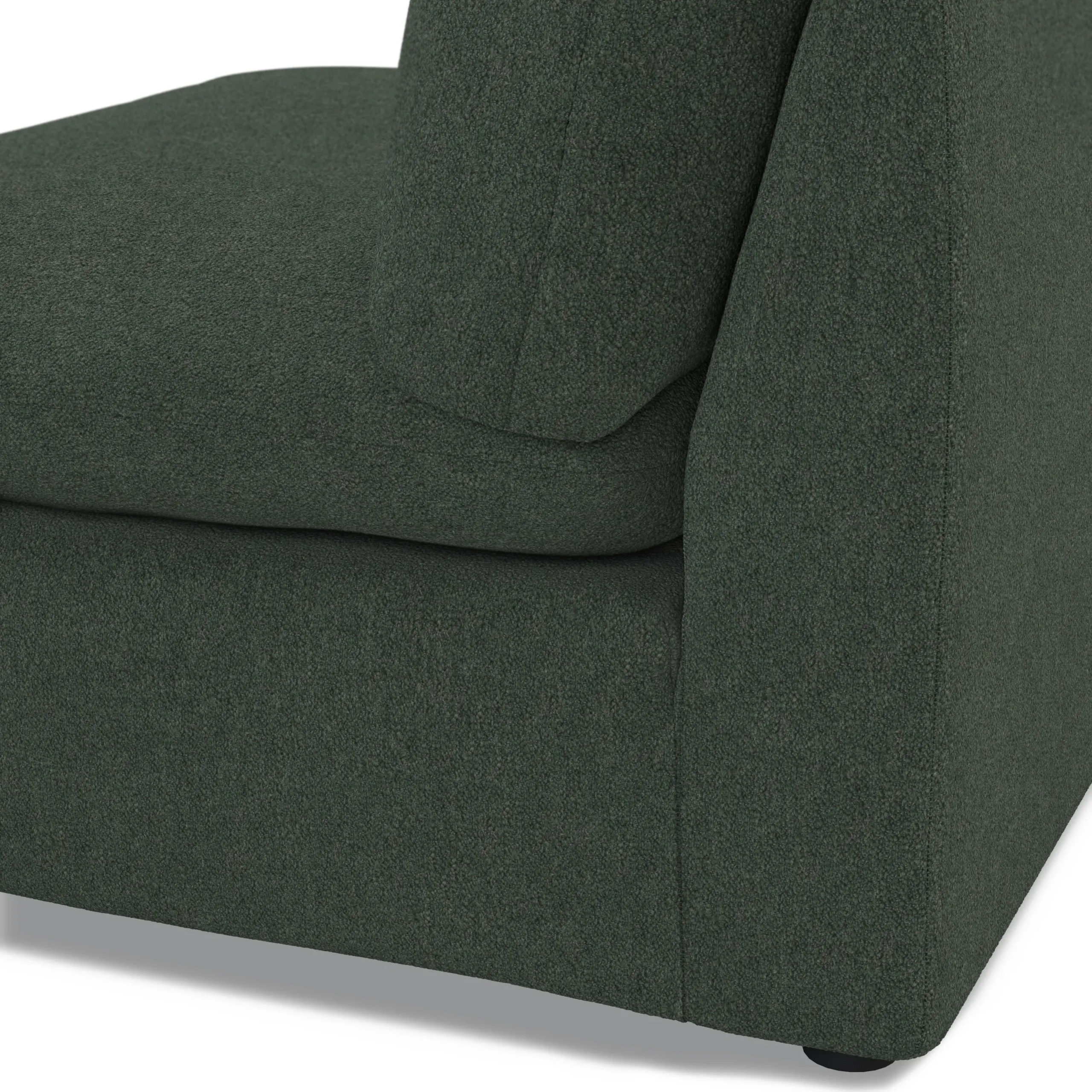 Leigh 39.5_ Armless Chair Module - Green Wool Bouclé - Image 8