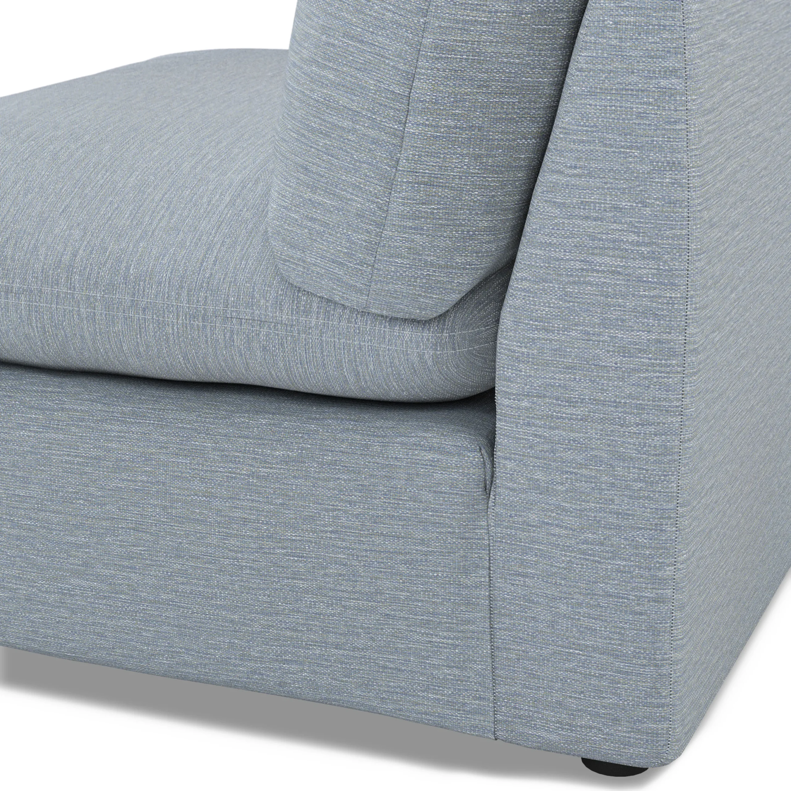 Leigh 39.5_ Armless Chair Module - Silver Light Blue - Image 6