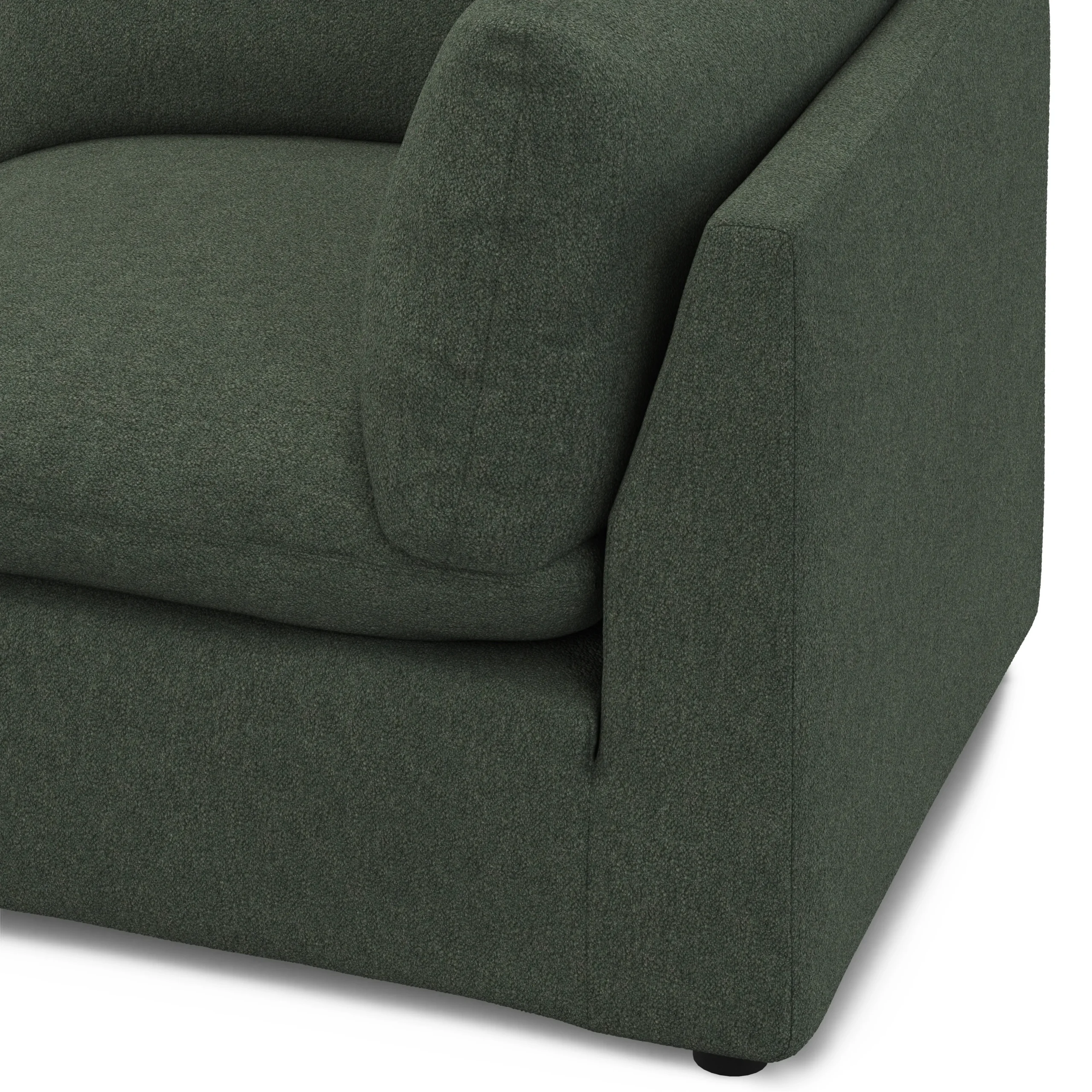 Leigh 41_ Corner Chair Module - Green Wool Bouclé - Image 6