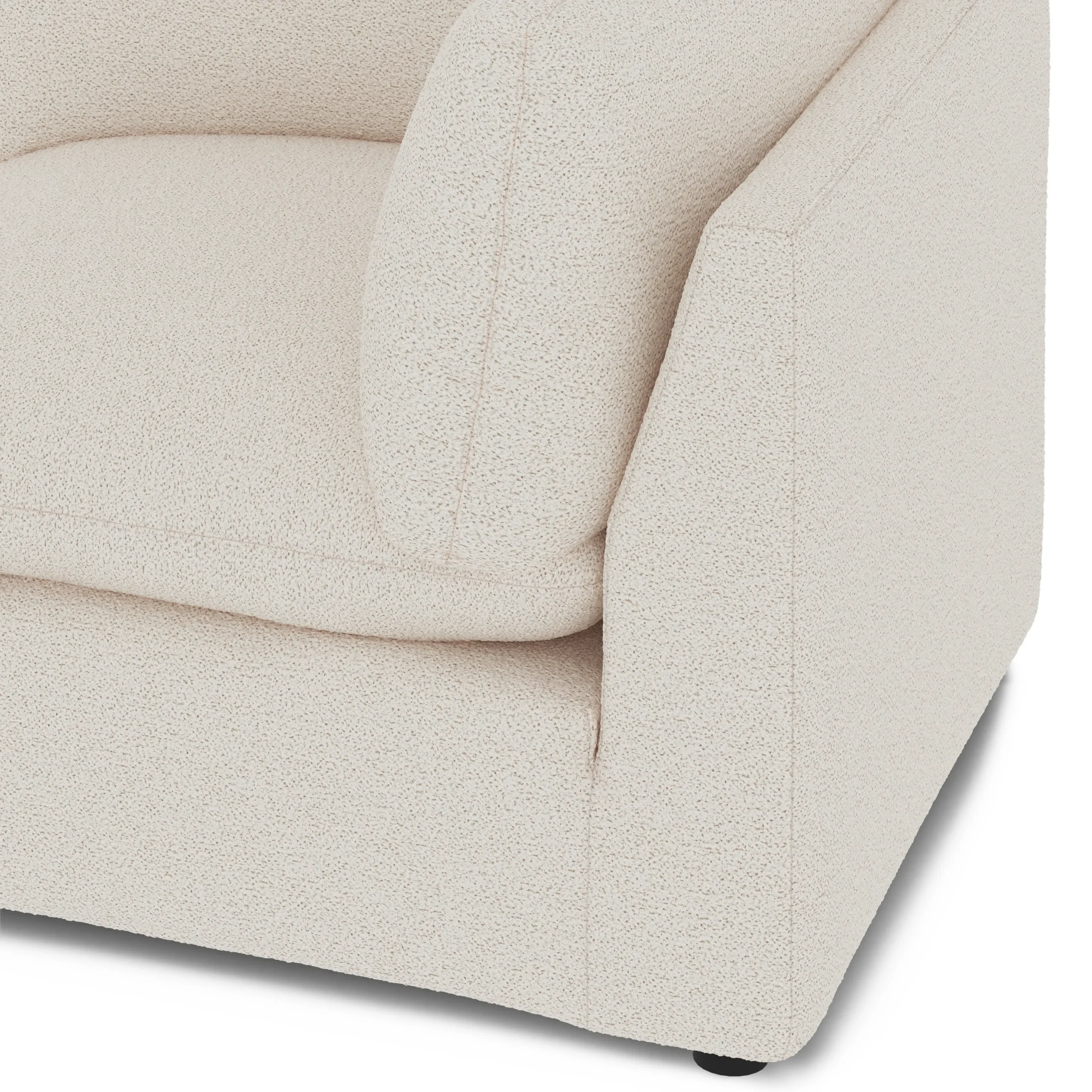 Leigh 41_ Corner Chair Module - Ivory Wool Bouclé - Image 4