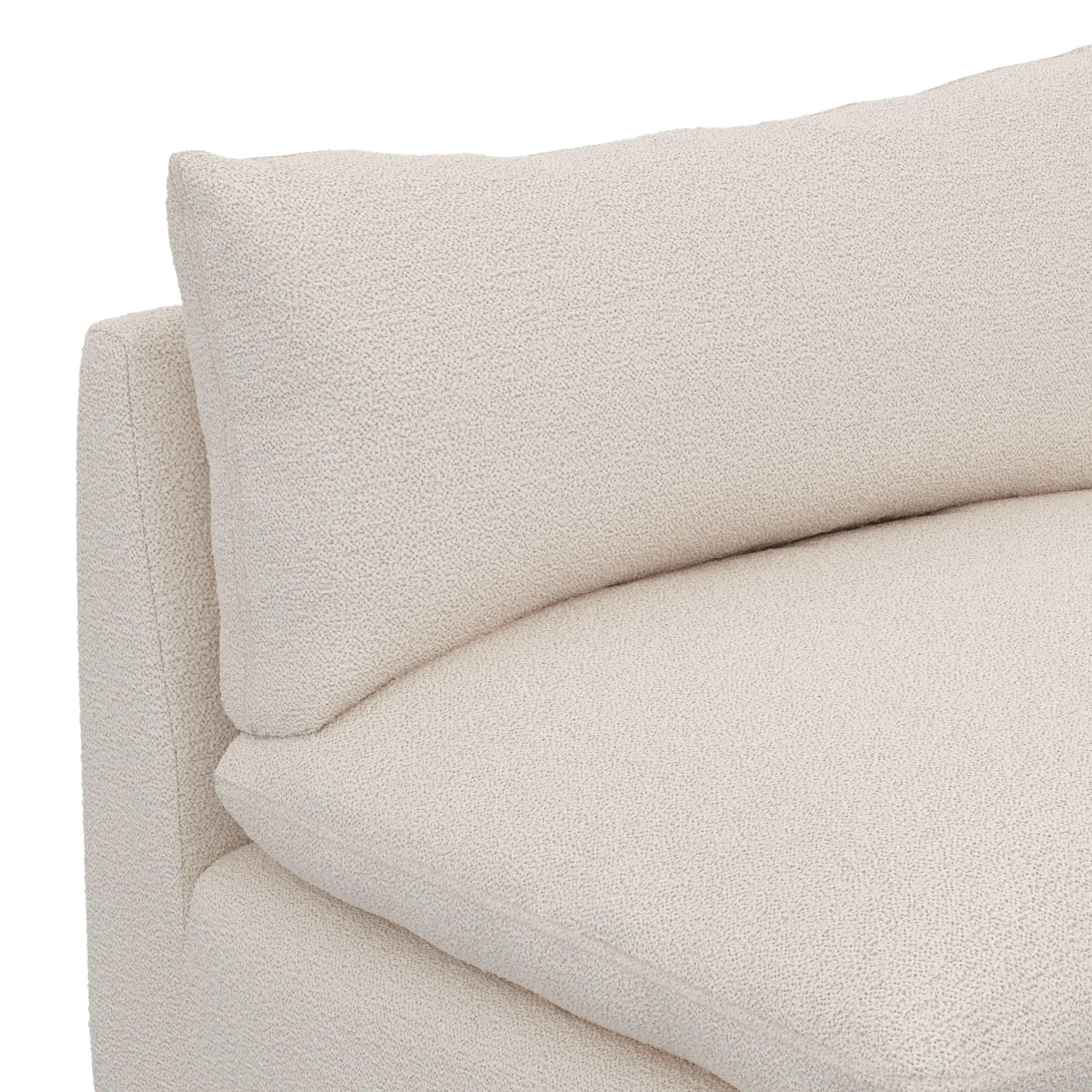 Leigh 79_ Armless Modular Sofa - Ivory Wool Bouclé - Image 6