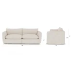 Leigh 92_ Modular Sofa - Ivory Wool Bouclé