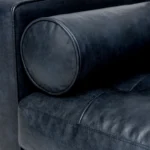 Sven 42_ Tufted Leather Lounge Chair - Oxford Blue