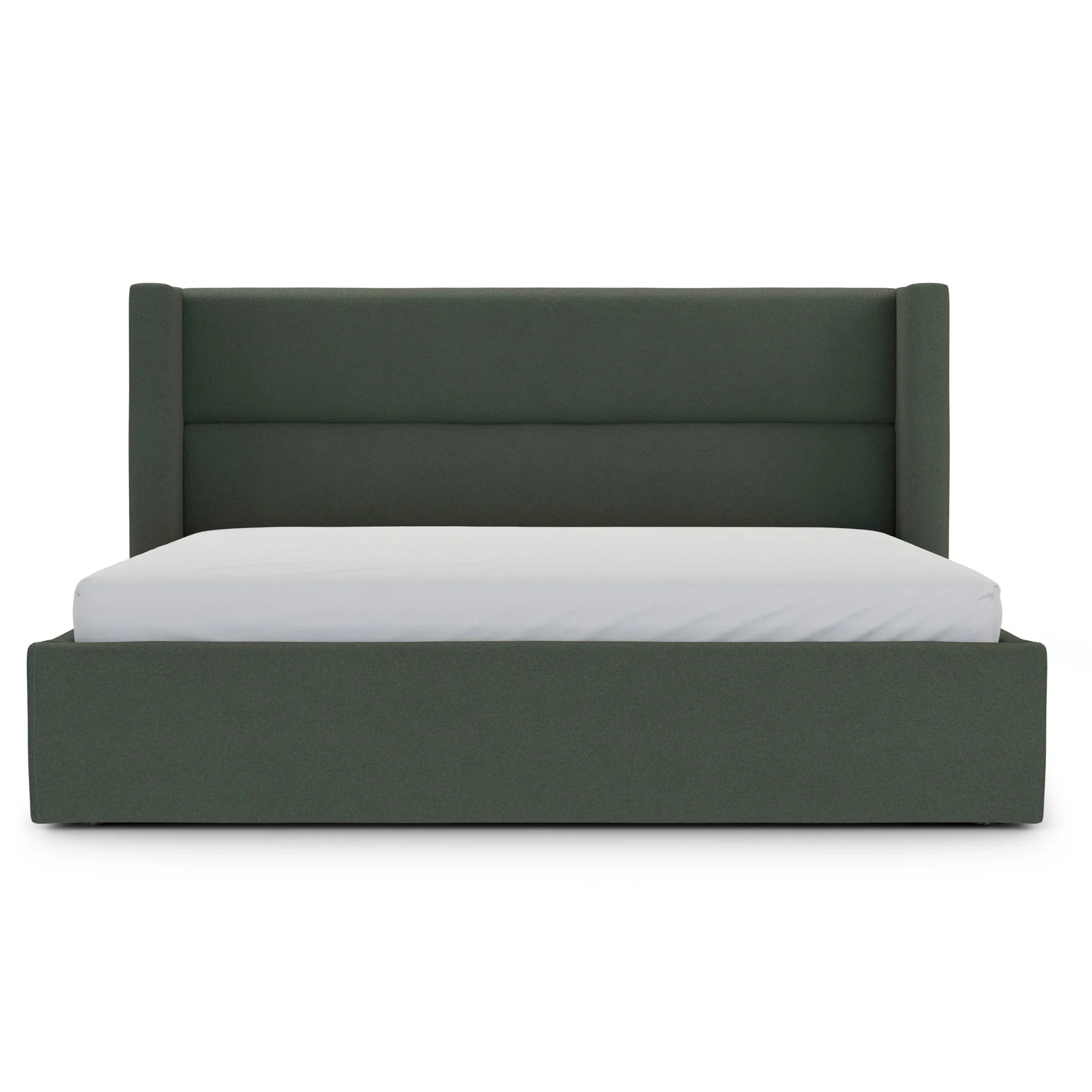 Calabri King Upholstered Bed - Green Wool Bouclé - Image 7