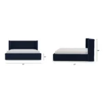Calabri King Velvet Bed - Hale Ink