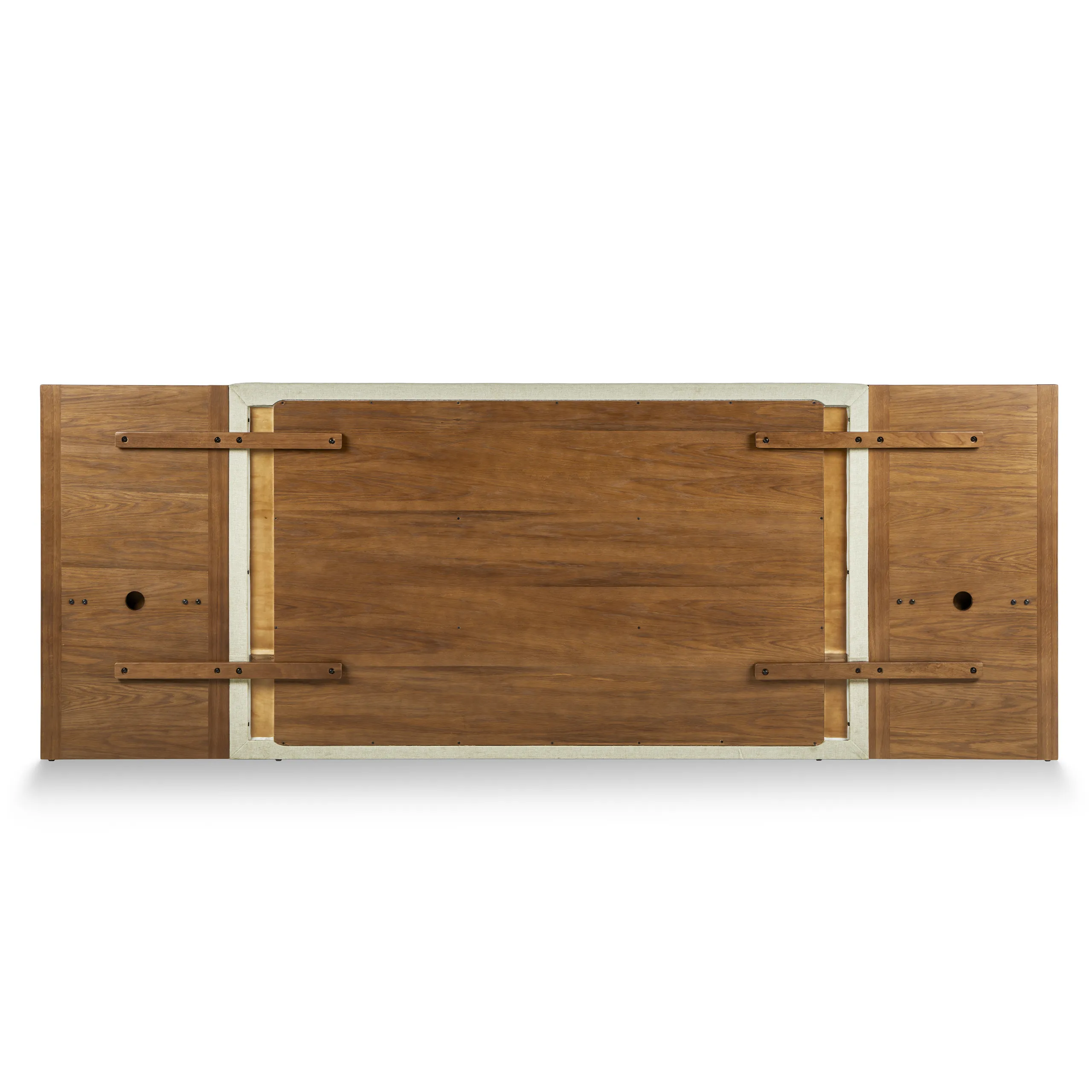 Cassie King Upholstered Bed with Nightstands - Smoked Oak and Taupe Chenille - Image 13