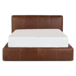 Cigar Queen Leather Storage Bed - Rawhide Brown