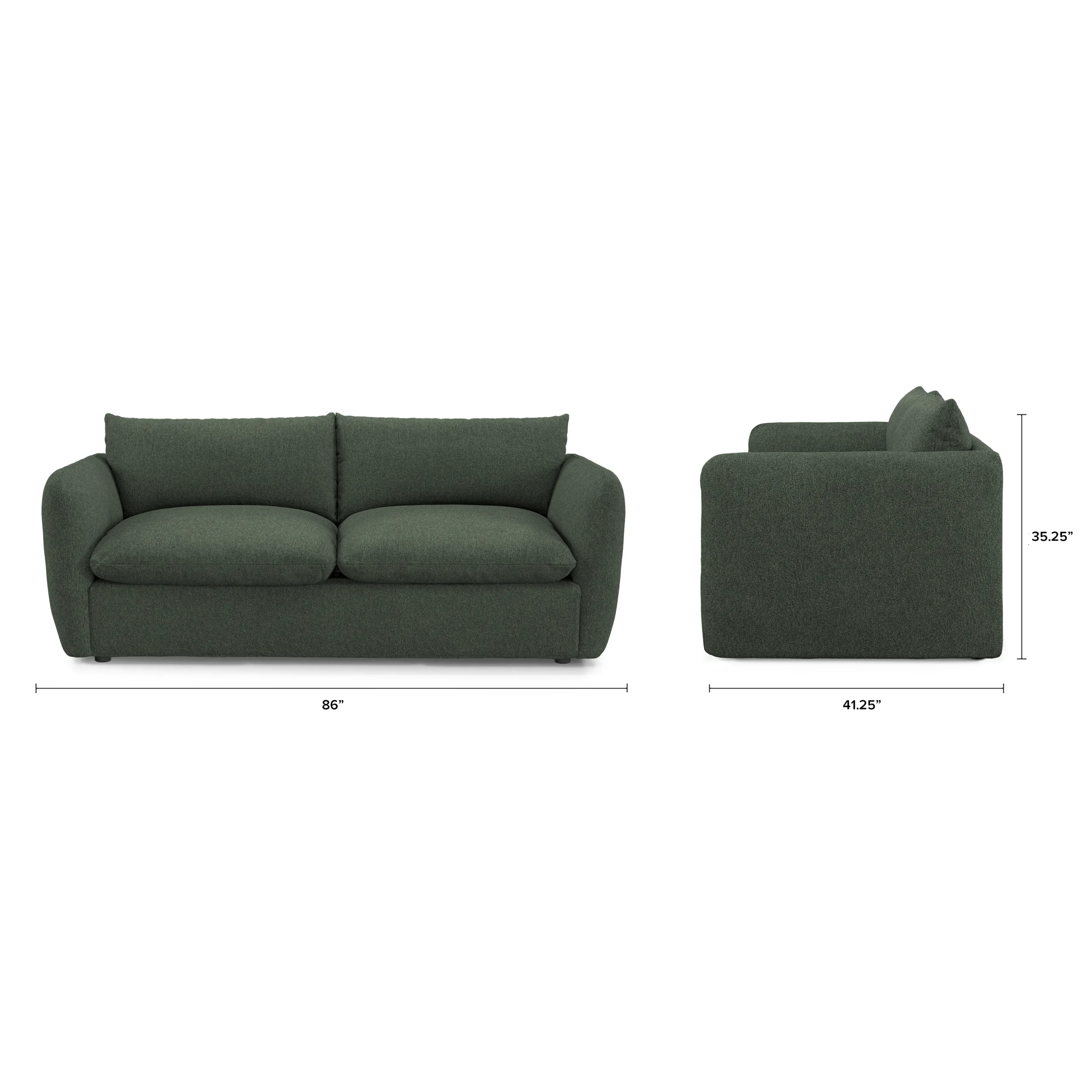 Leigh 86_ Sofa Bed - Green Wool Bouclé - Image 8