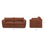 Leigh 86_ Sofa Bed - Napa Rust