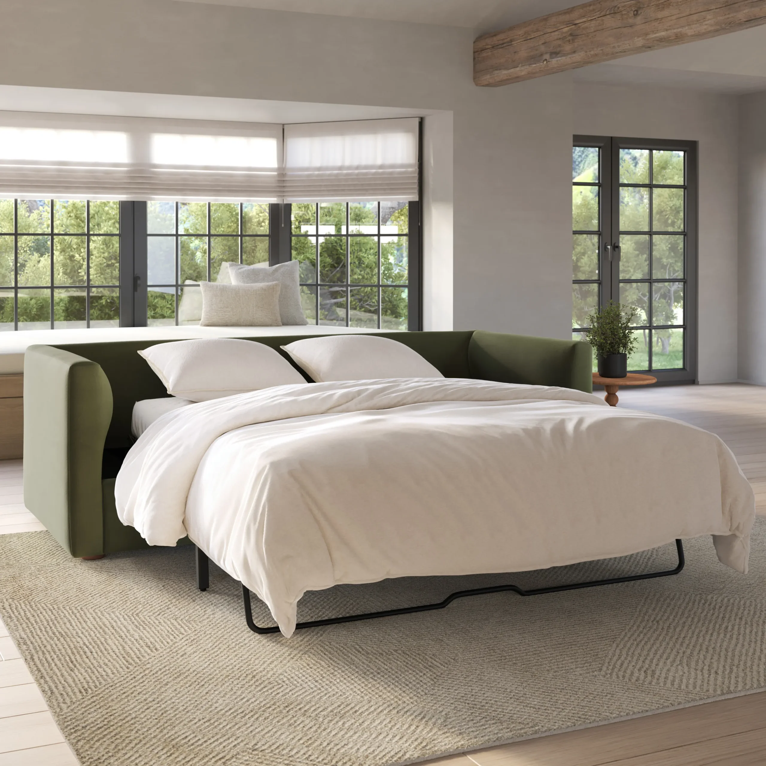 Marina 90_ Velvet Sofa Bed - Hale Fir Green - Image 2
