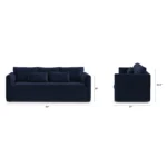 Marina 90_ Velvet Sofa Bed - Hale Ink