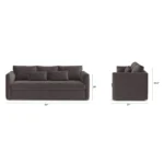 Marina 90_ Velvet Sofa Bed - Hale Warm Gray