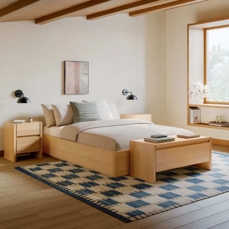 Leif Queen Platform Bed - White Oak