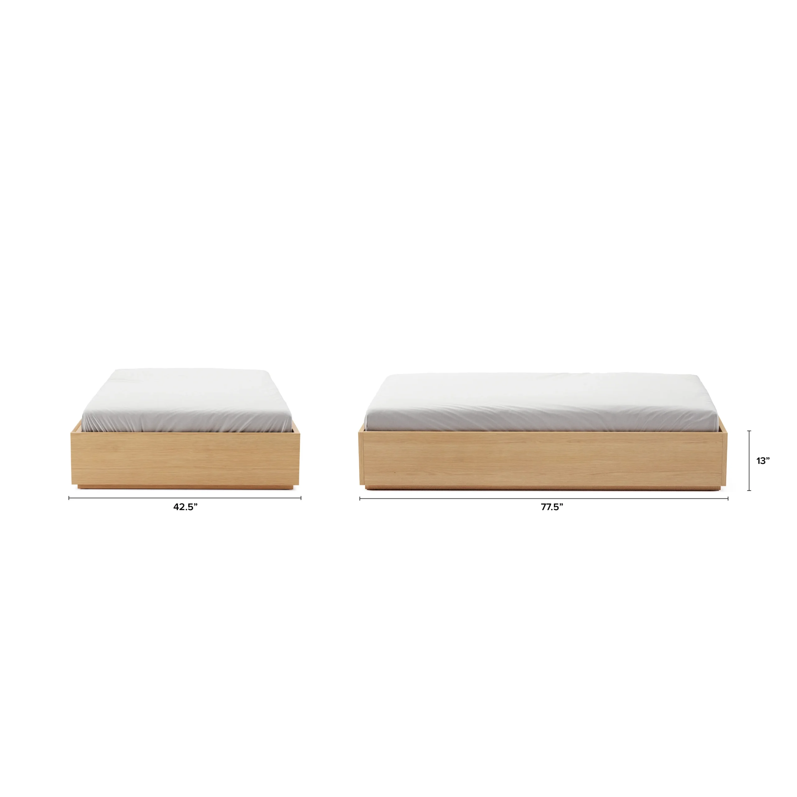 Leif Twin Platform Storage Bed - White Oak - Image 11