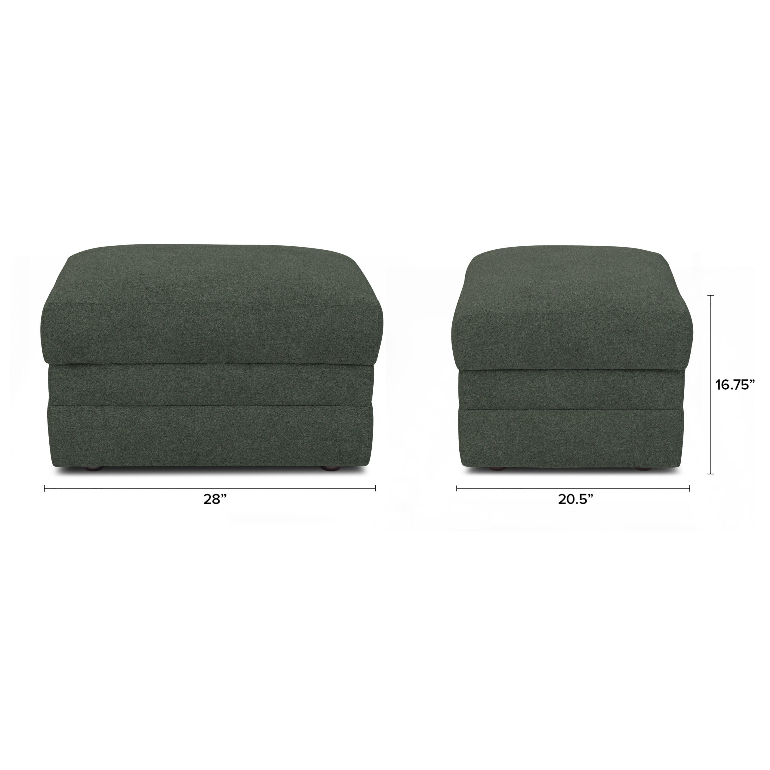 Riley 28_ Ottoman - Green Wool Bouclé - Image 2