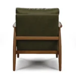 Bavel 26_ Leather Lounge Set - Walnut and Charme Green