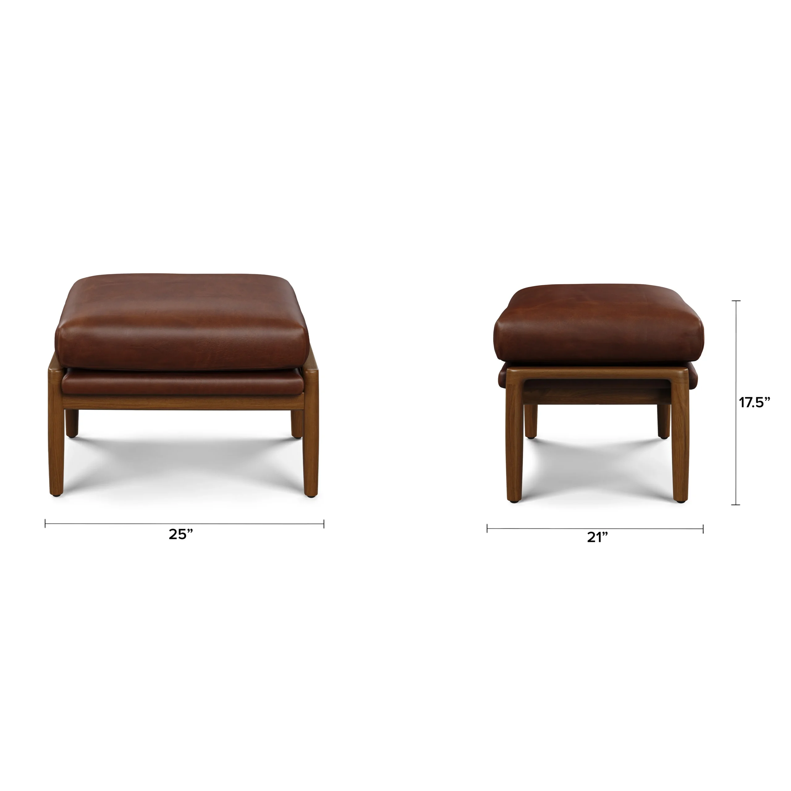 Bavel 26_ Leather Lounge Set - Walnut and Indiana Brown - Image 2