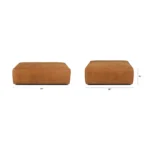 Cigar 47_ Leather Ottoman - Rawhide Tan