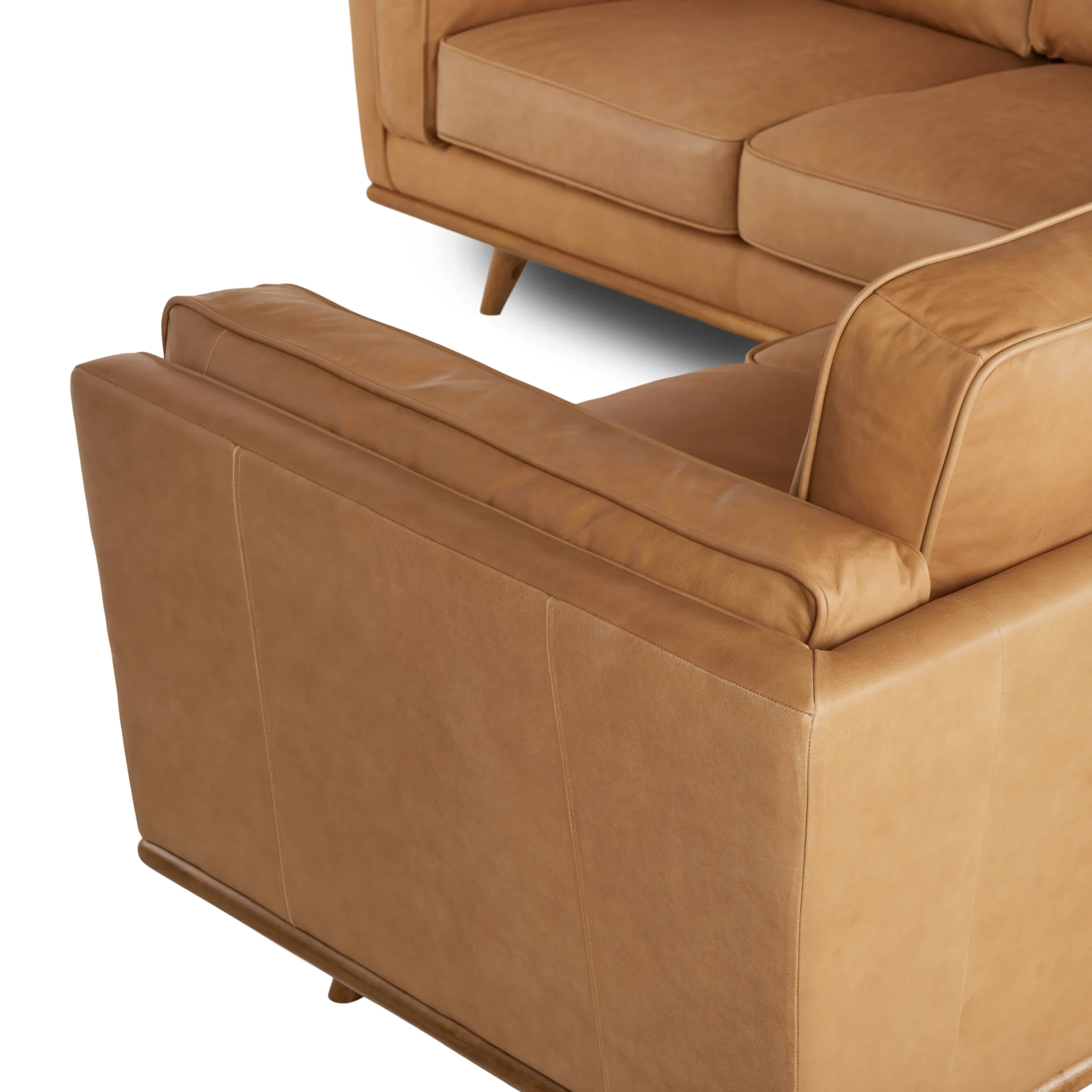 Timber 93_ Leather Corner Sectional - Charme Tan - Image 10