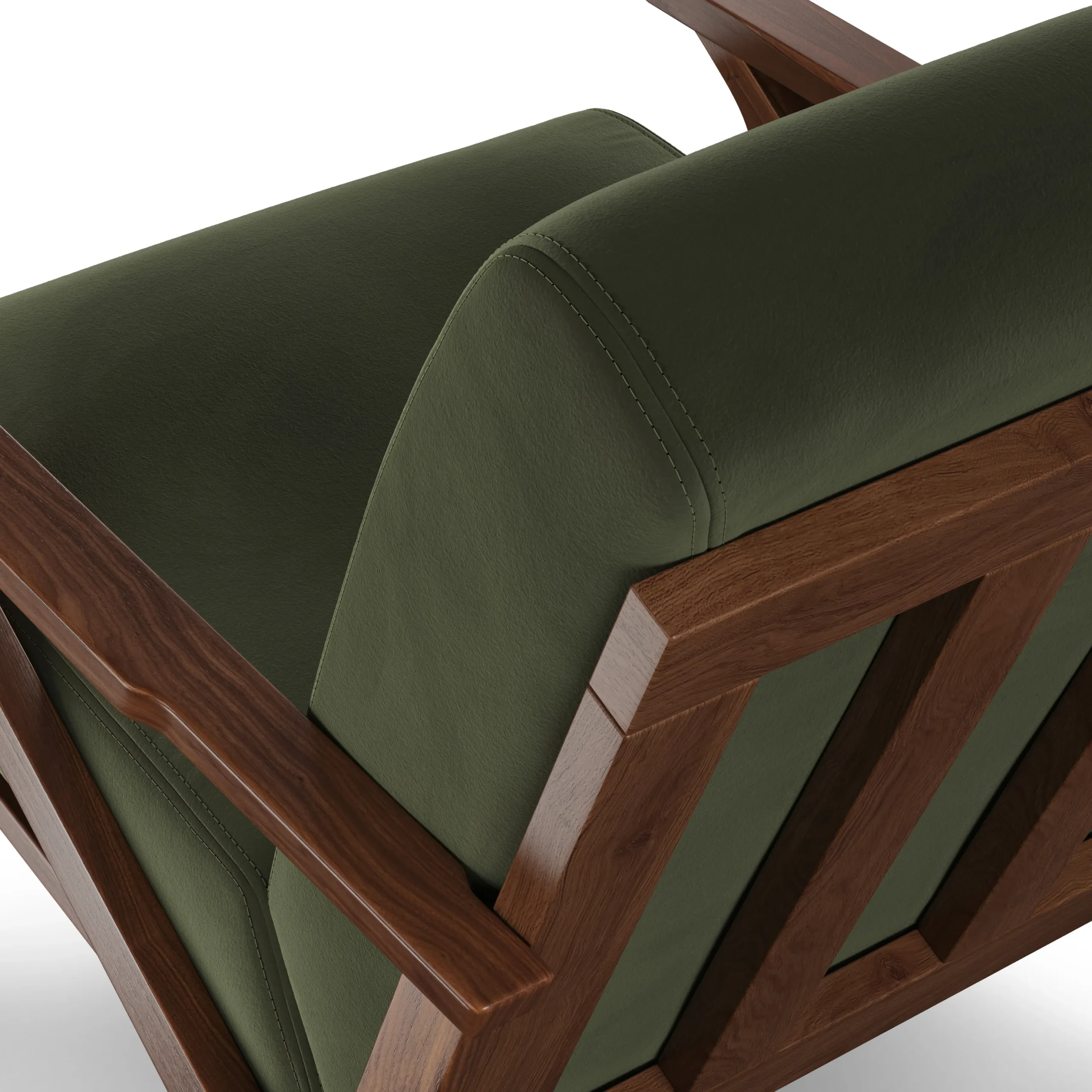 Otio 26_ Velvet Lounge Set - Walnut and Hale Fir Green - Image 8