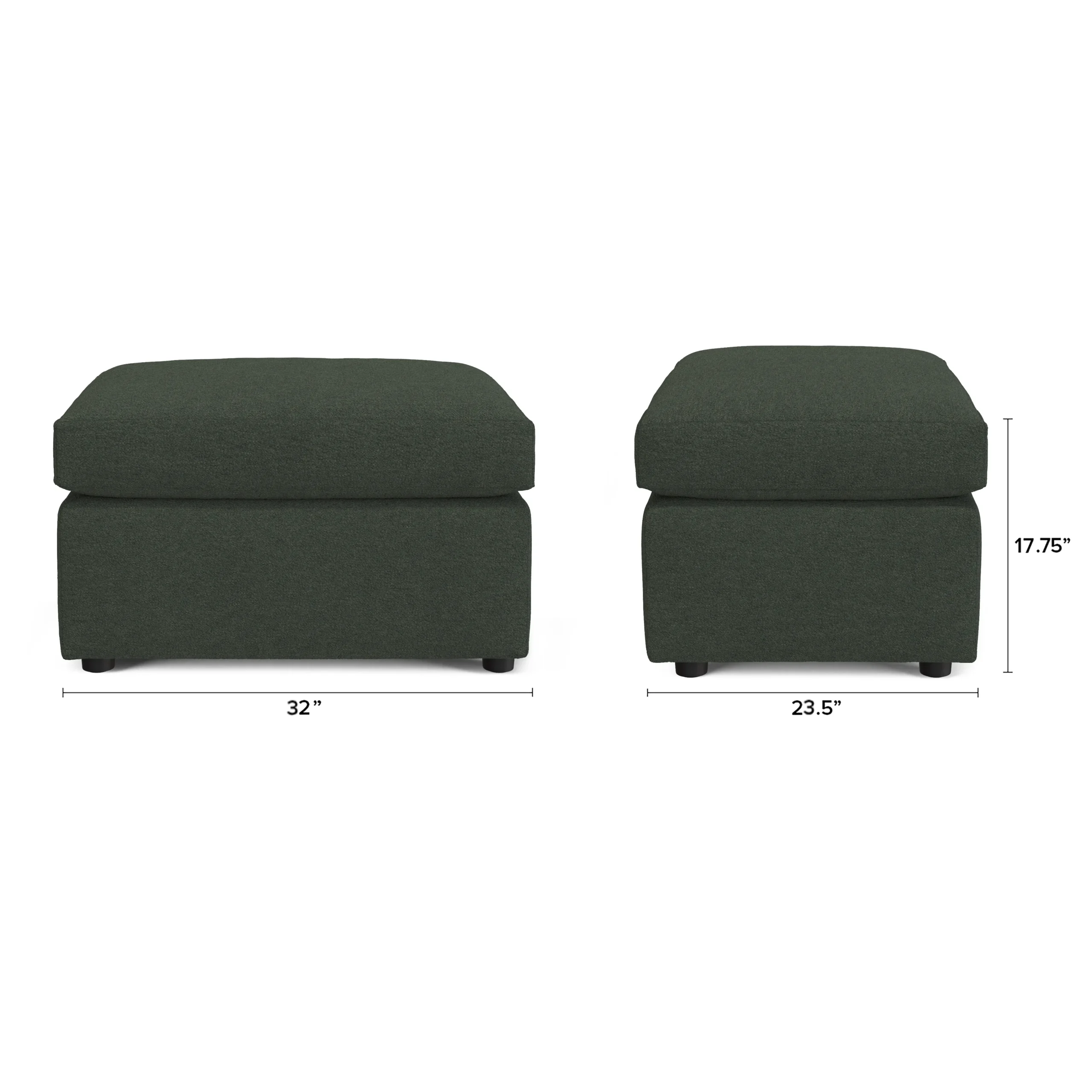 Landry 28_ Ottoman - Green Wool Bouclé - Image 10