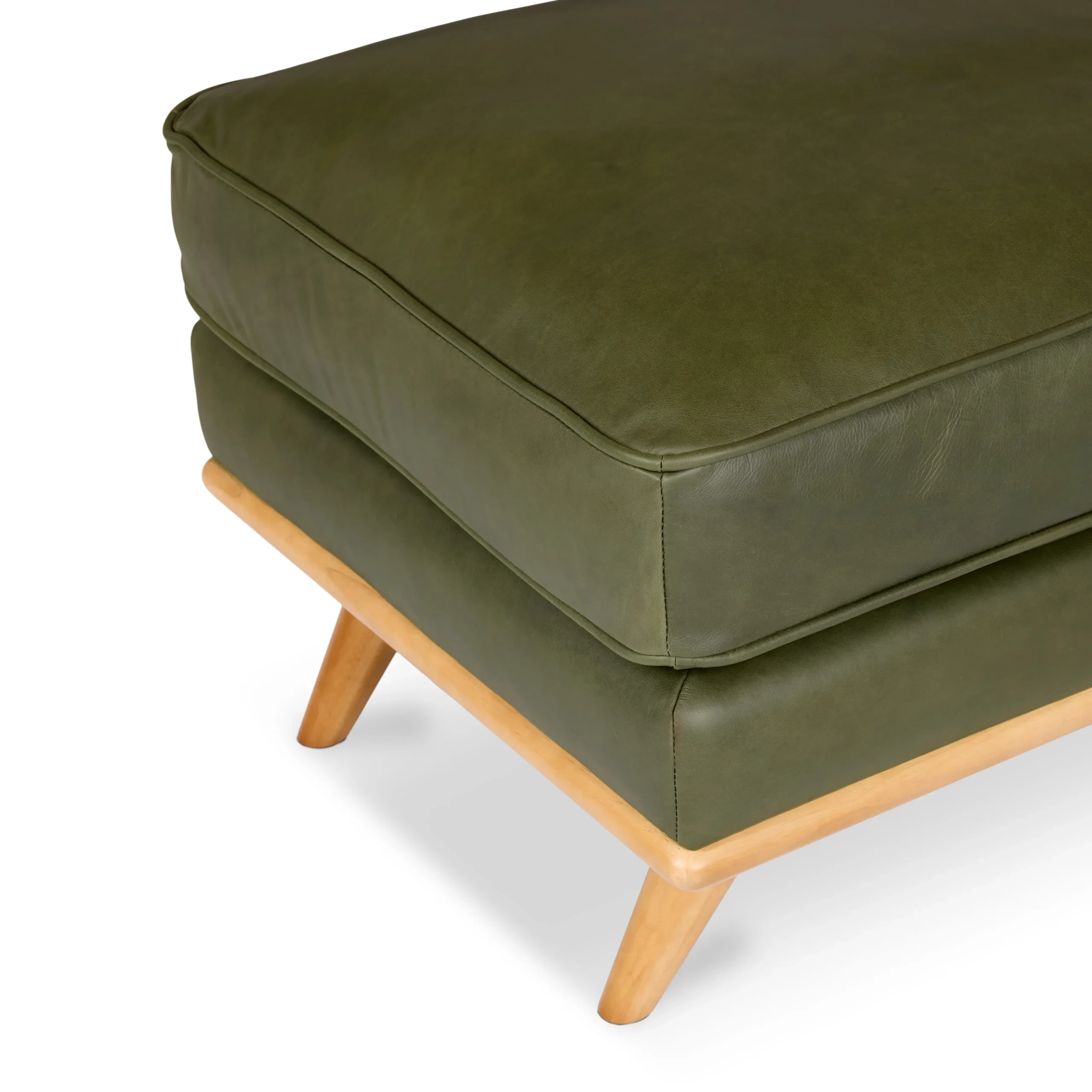 Timber 31_ Leather Ottoman - Charme Green - Image 4