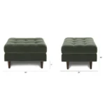 Sven 30_ Velvet Ottoman - Plush Pacific Green