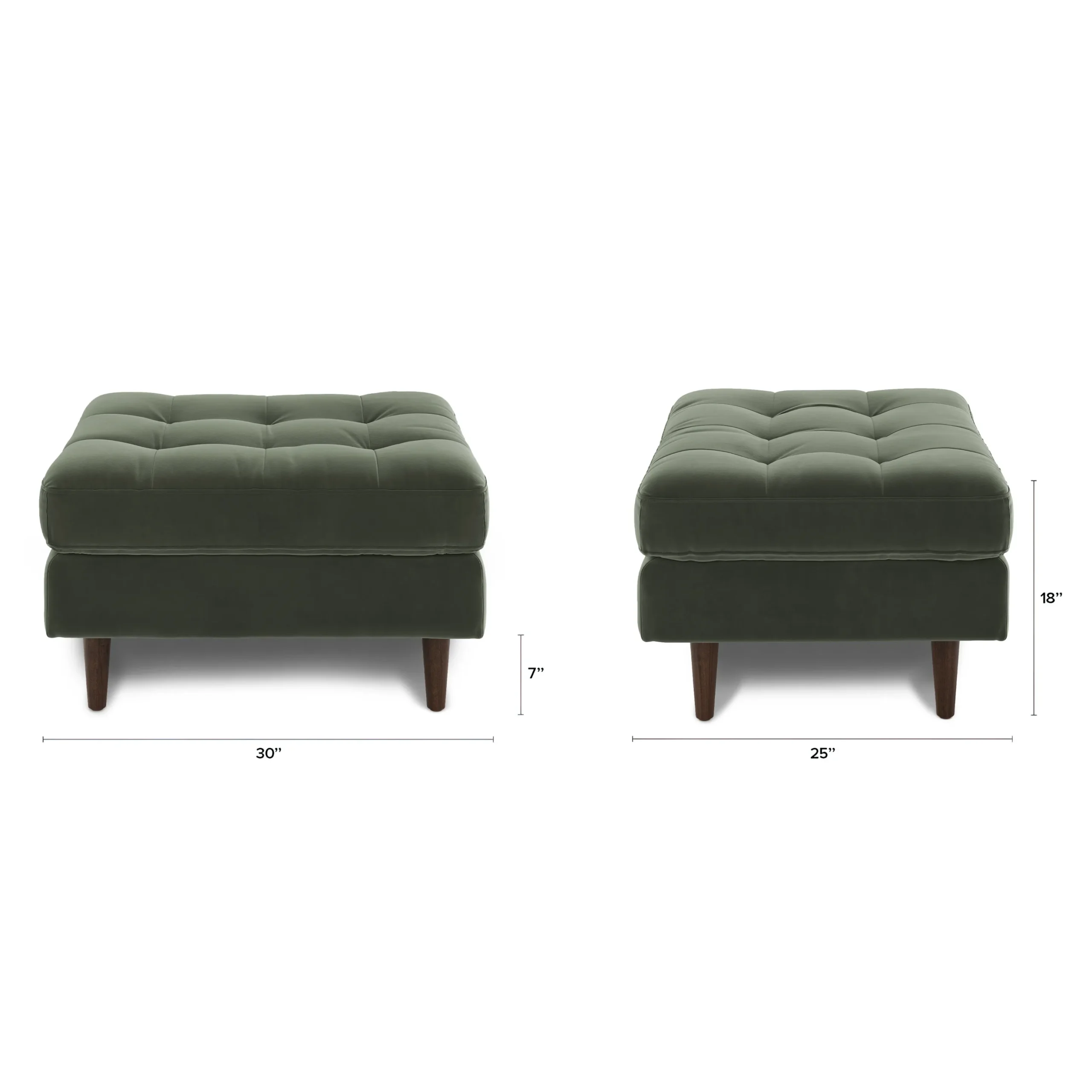 Sven 30_ Velvet Ottoman - Plush Pacific Green - Image 2