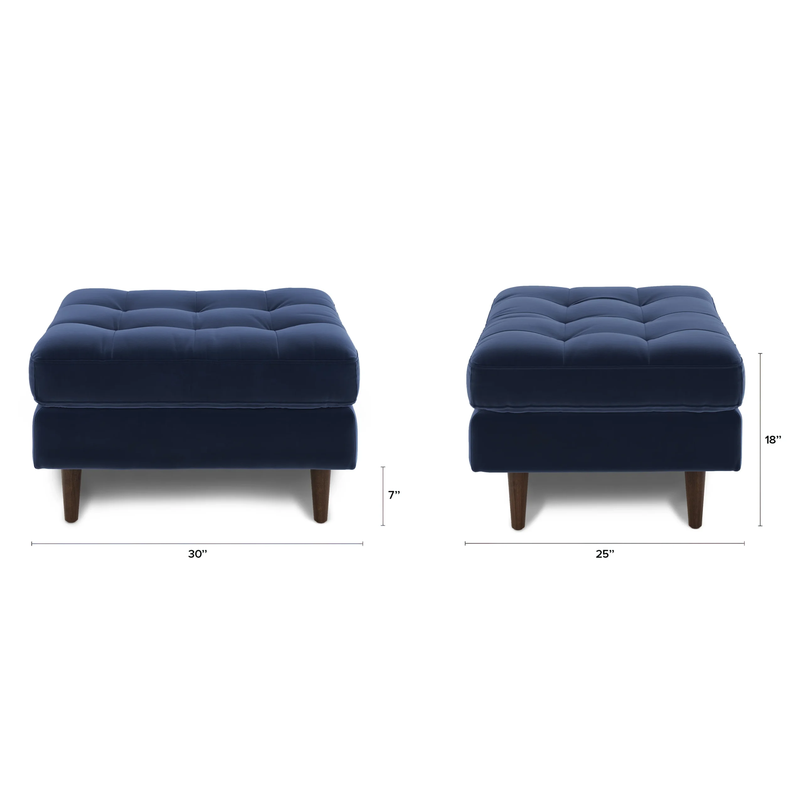 Sven 30_ Velvet Ottoman - Plush Cascadia Blue - Image 2