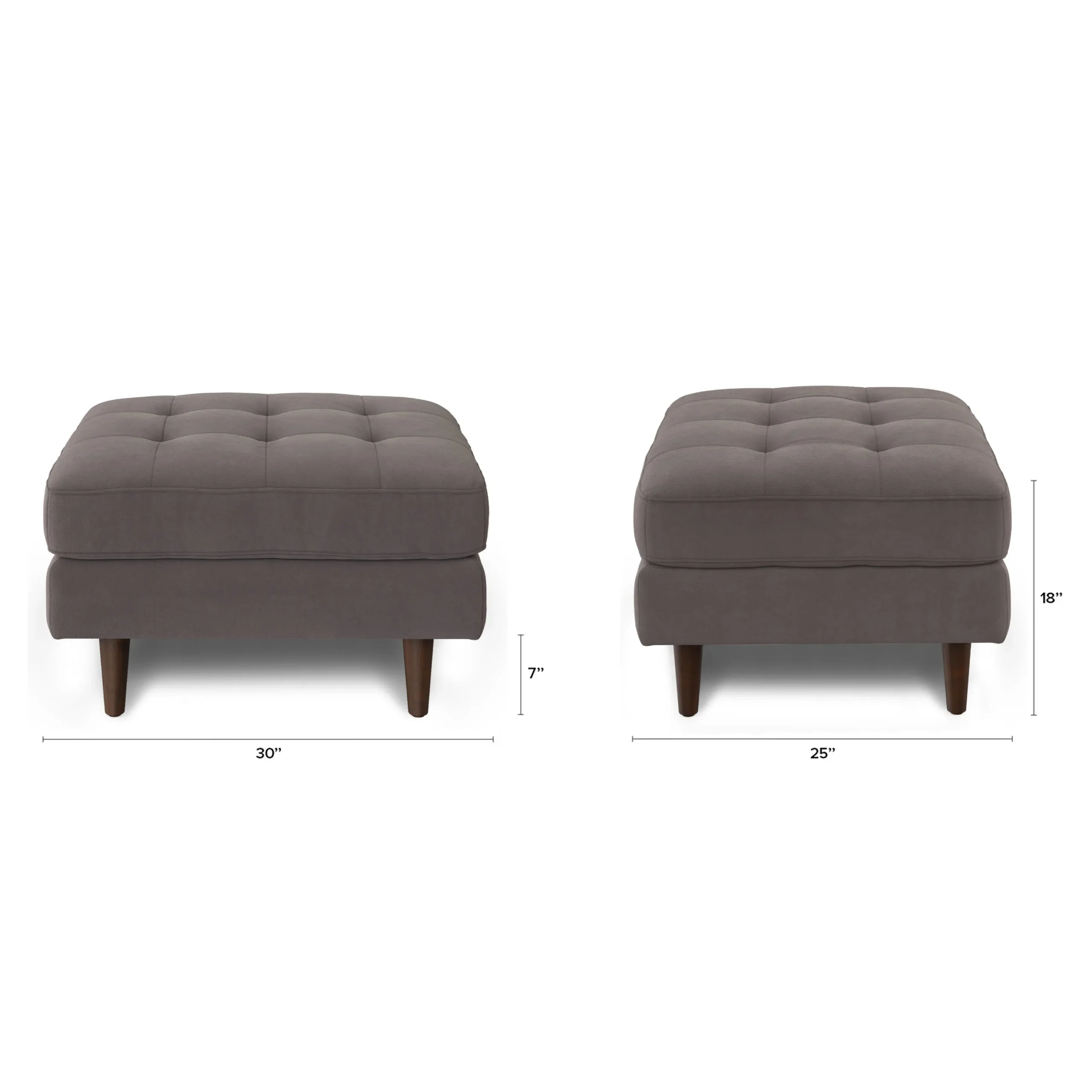 Sven 30_ Velvet Ottoman - Hale Warm Gray - Image 2