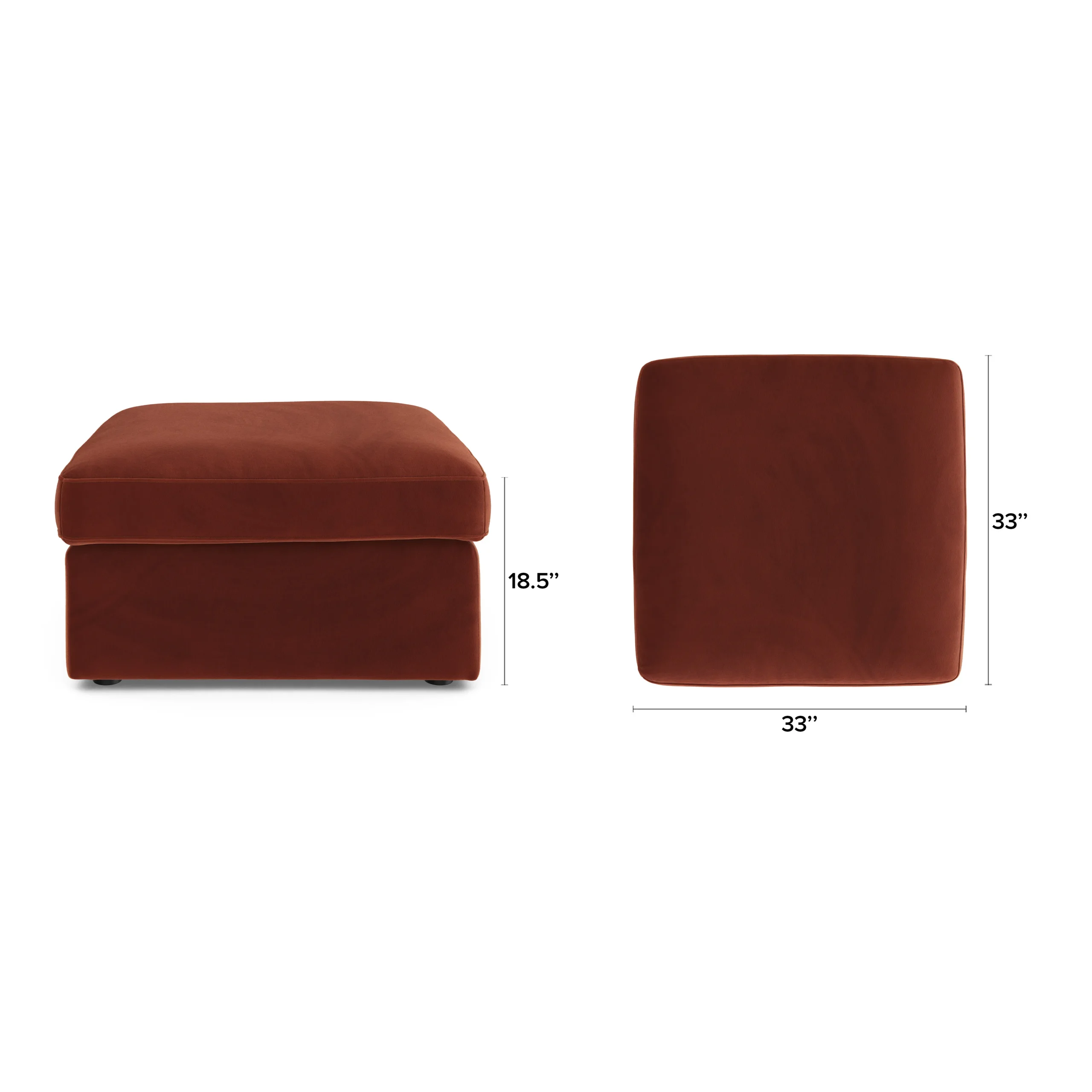 Lenae 33_ Velvet Ottoman - Hale Rust - Image 10