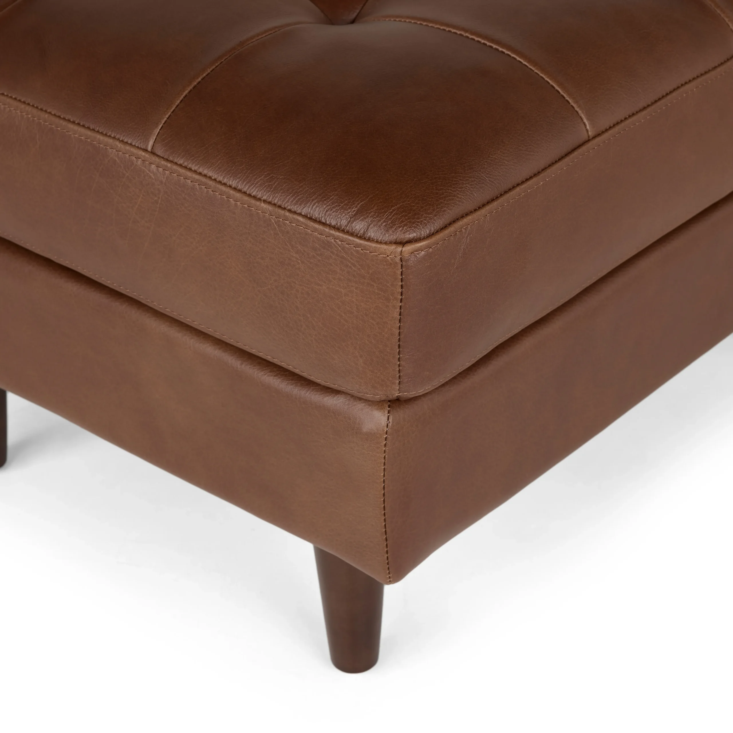 Sven 30_ Leather Ottoman - Taos Brown - Image 5