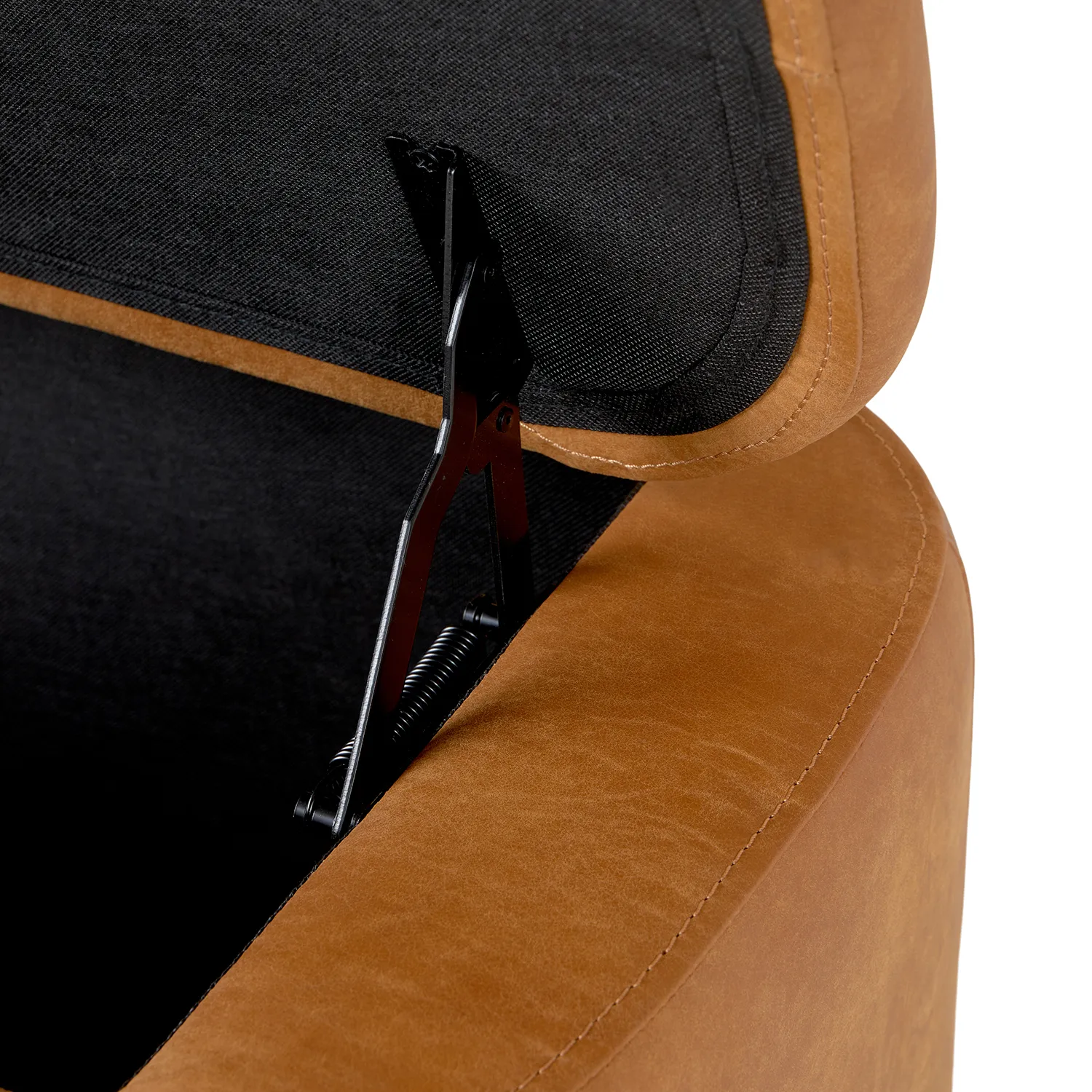 Maribo 32_ Leather Storage Ottoman - Rawhide Tan - Image 10