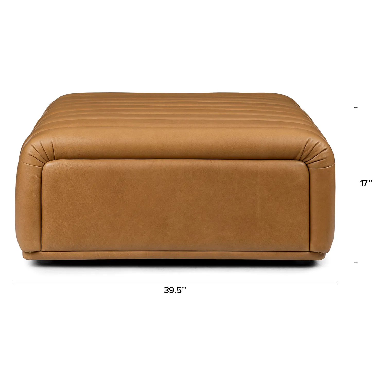 Sefto 39.5_ Leather Ottoman - Taos Tan - Image 2