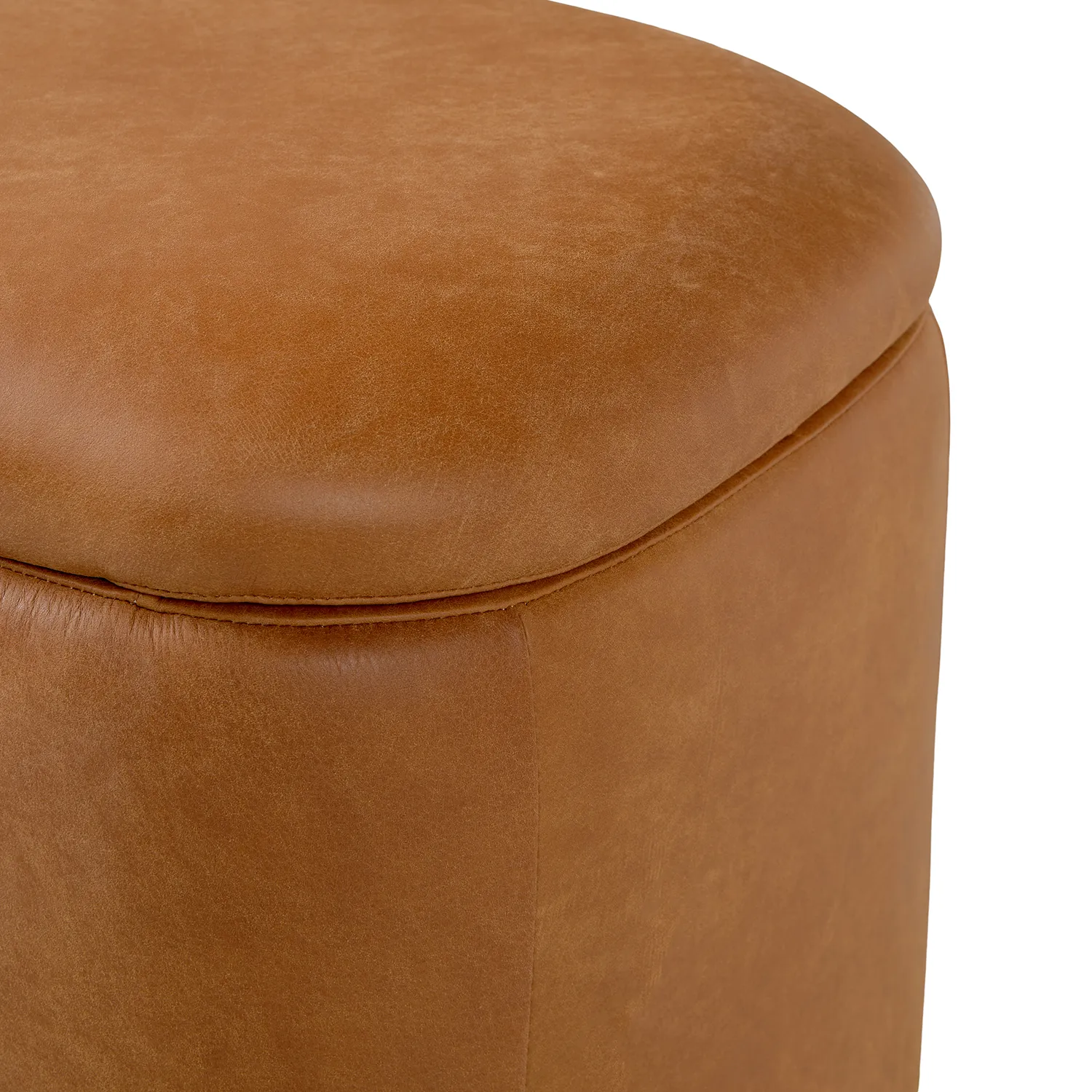Maribo 48_ Leather Storage Ottoman - Rawhide Tan - Image 10