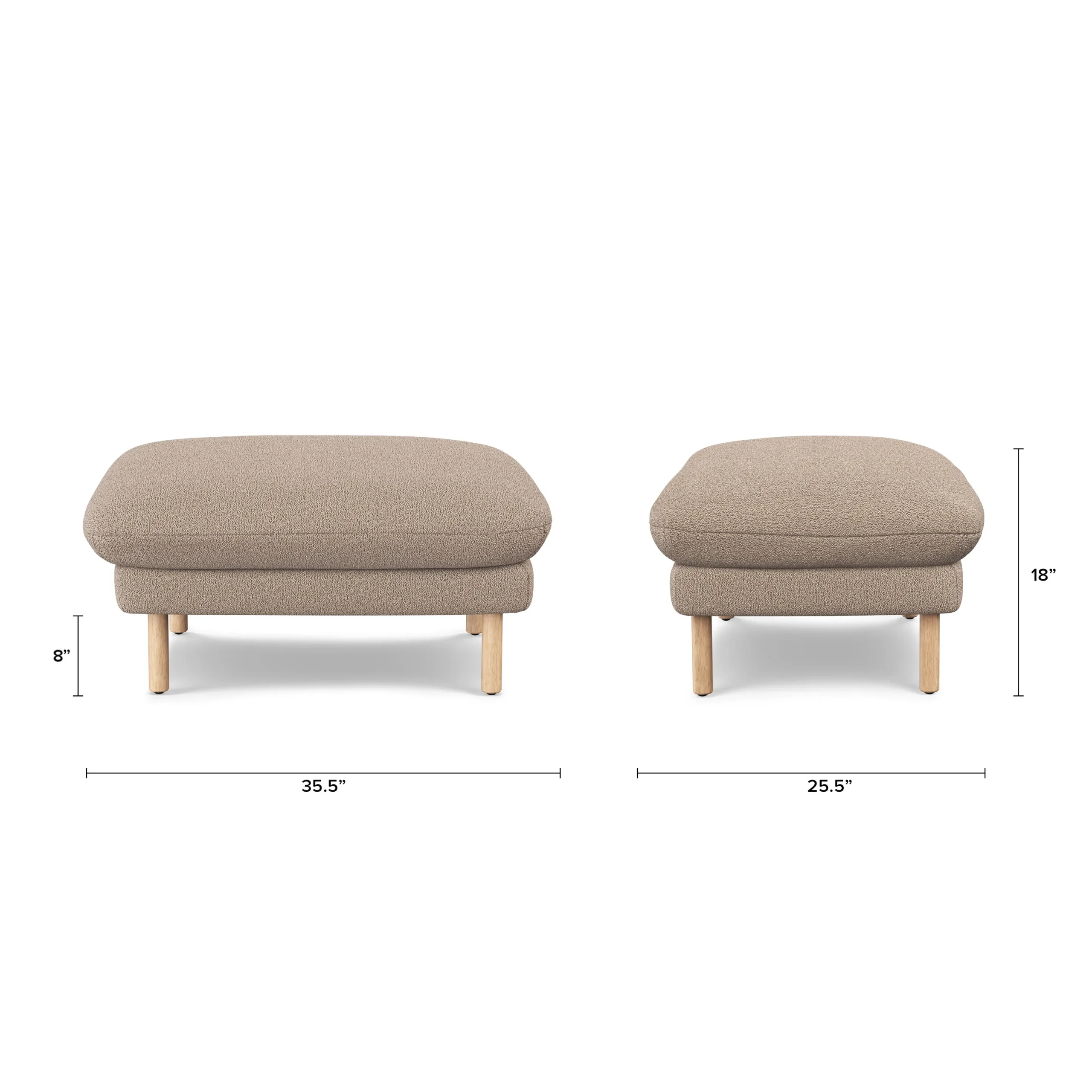 Sanders 35.5_ Ottoman - Sandstone Wool Bouclé - Image 2