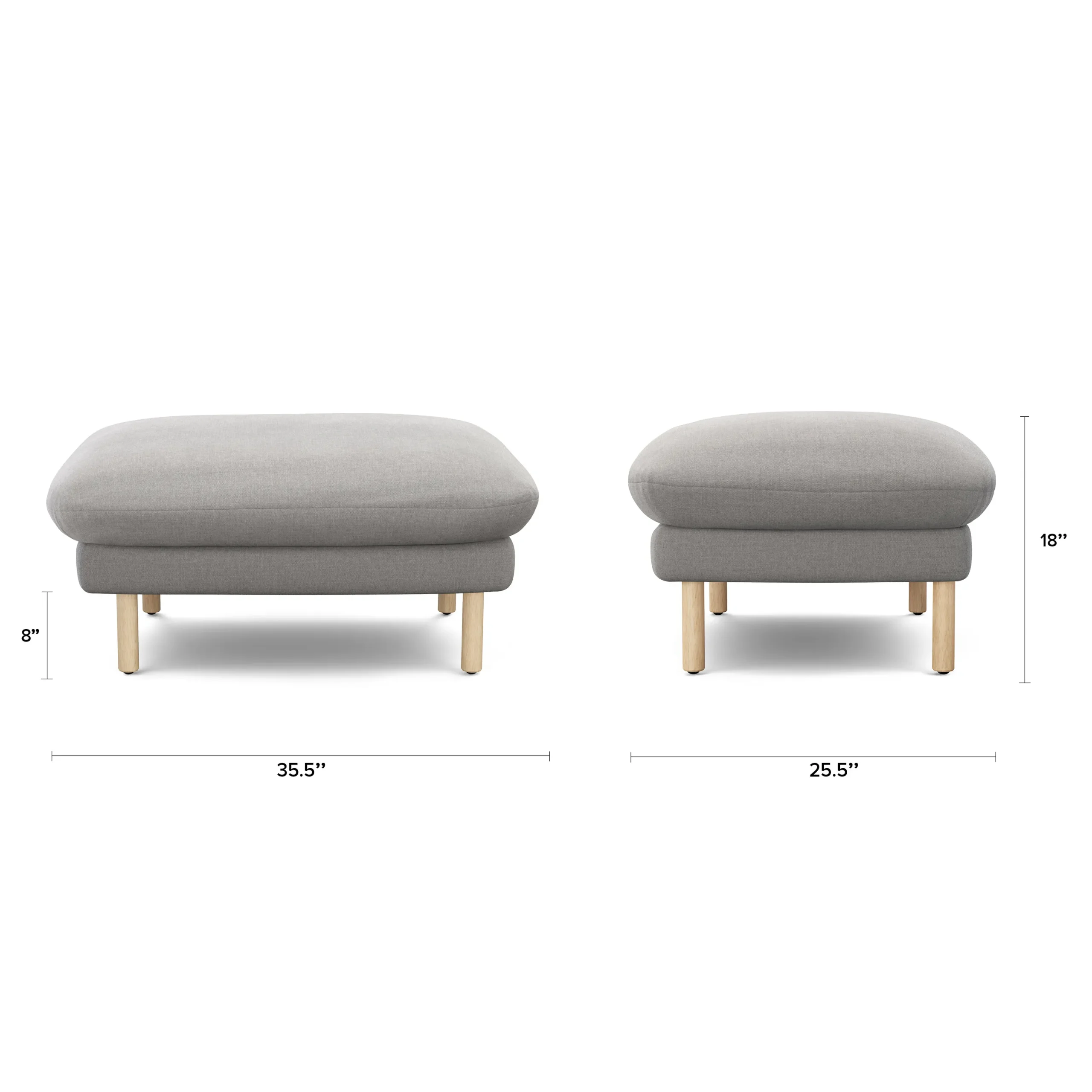 Sanders 35.5_ Ottoman - Hestia Gray - Image 2