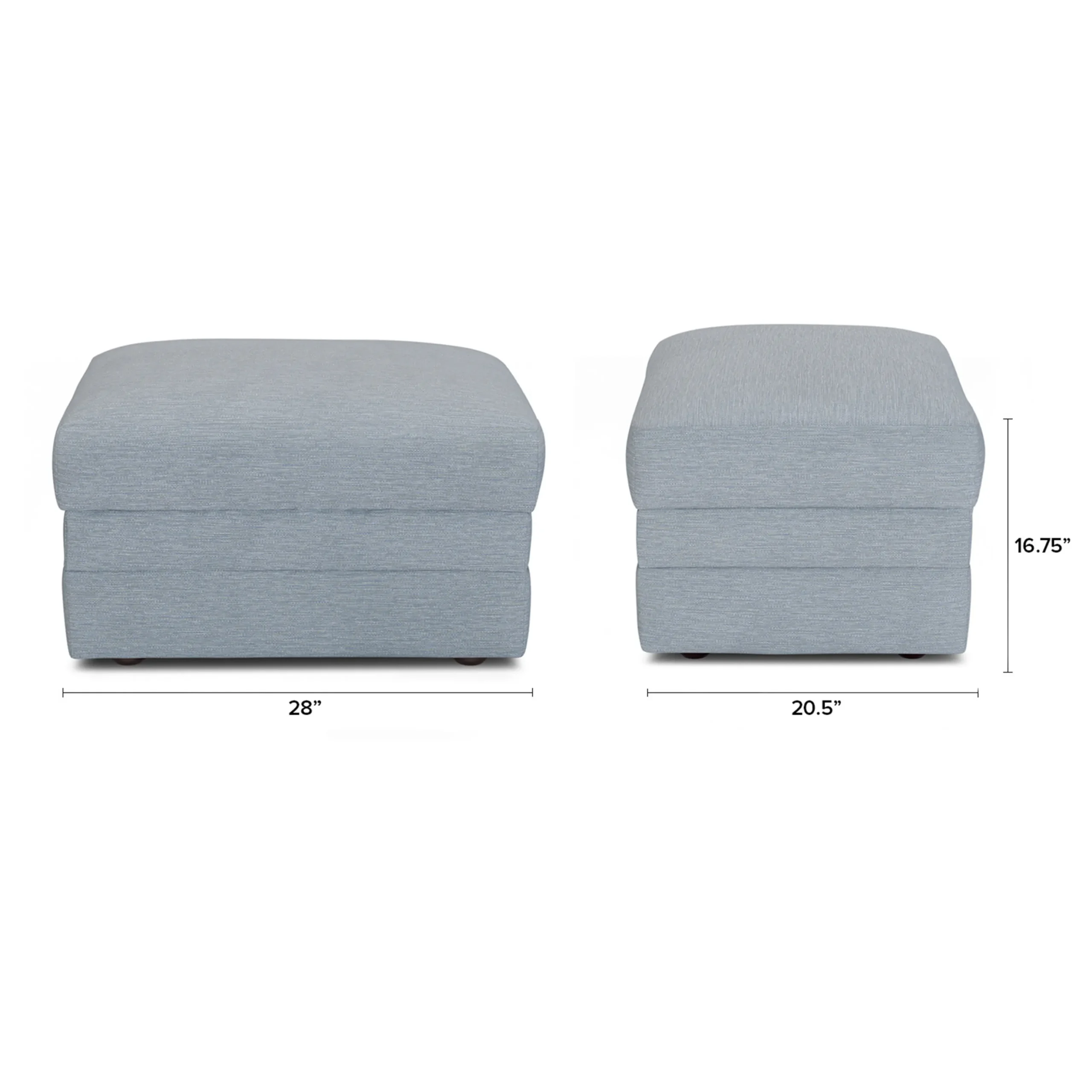 Riley 28_ Ottoman - Silver Light Blue - Image 2