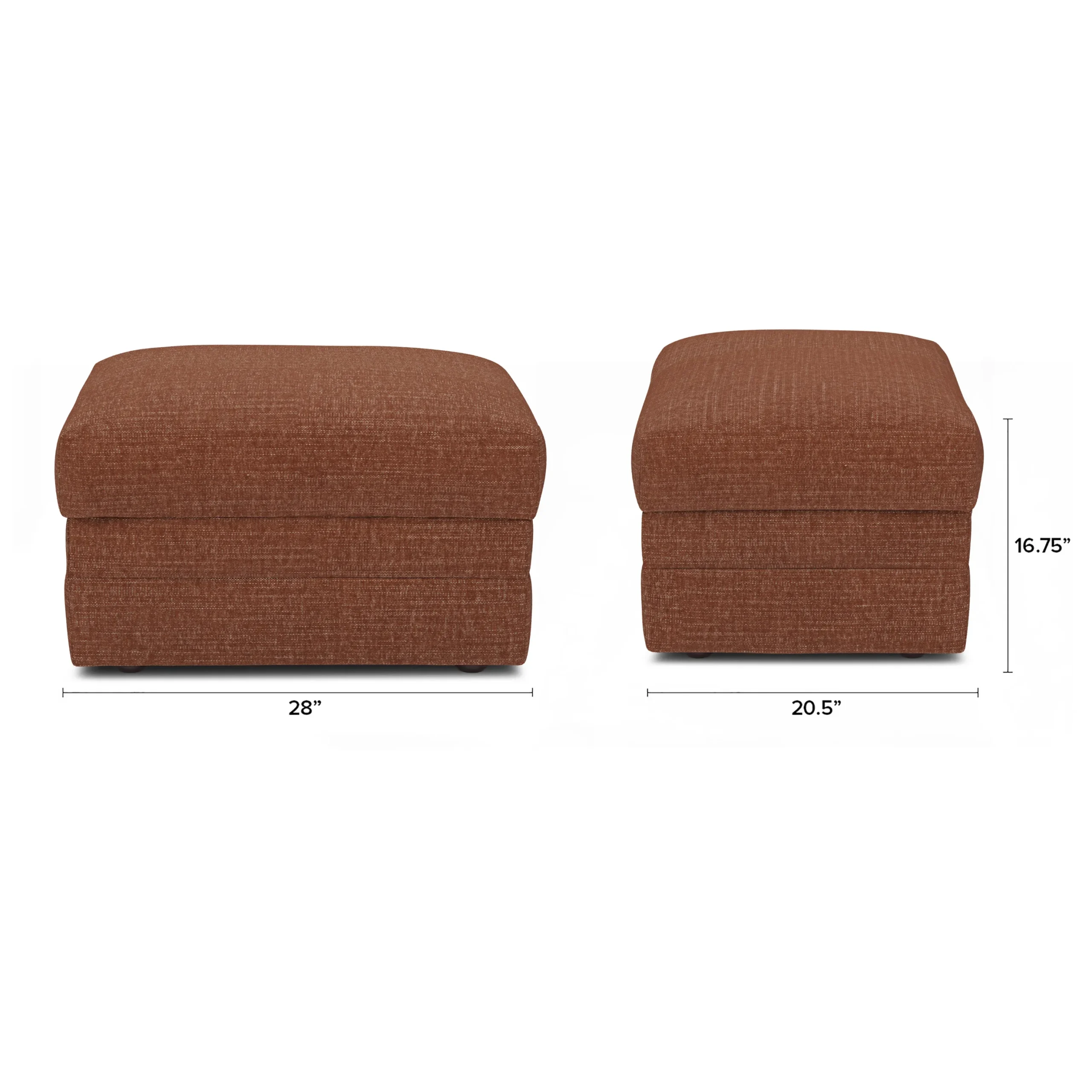Riley 28_ Ottoman - Napa Rust - Image 2