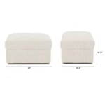 Riley 28_ Ottoman - Ivory Wool Bouclé
