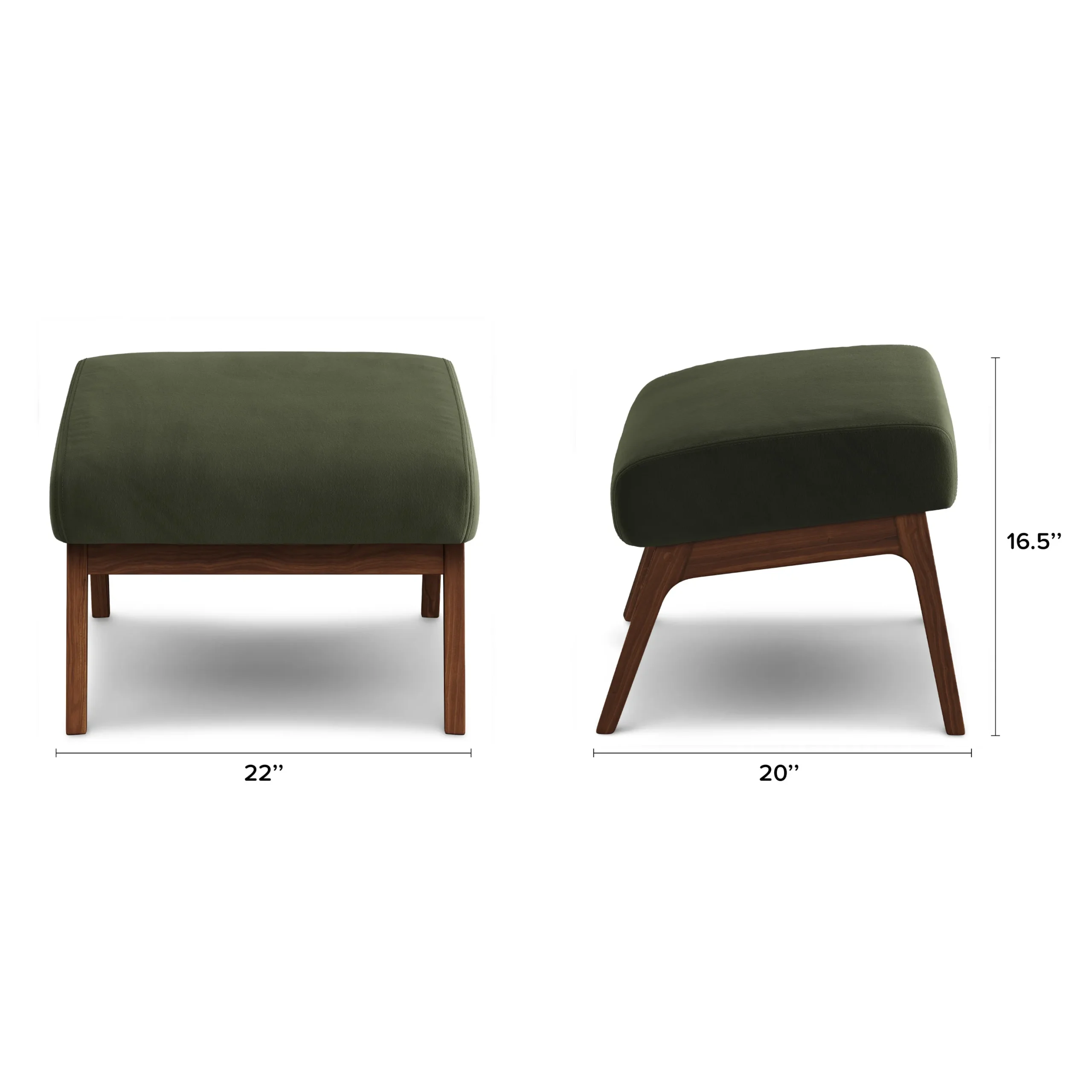 Otio 22_ Velvet Ottoman - Walnut and Hale Fir Green - Image 10