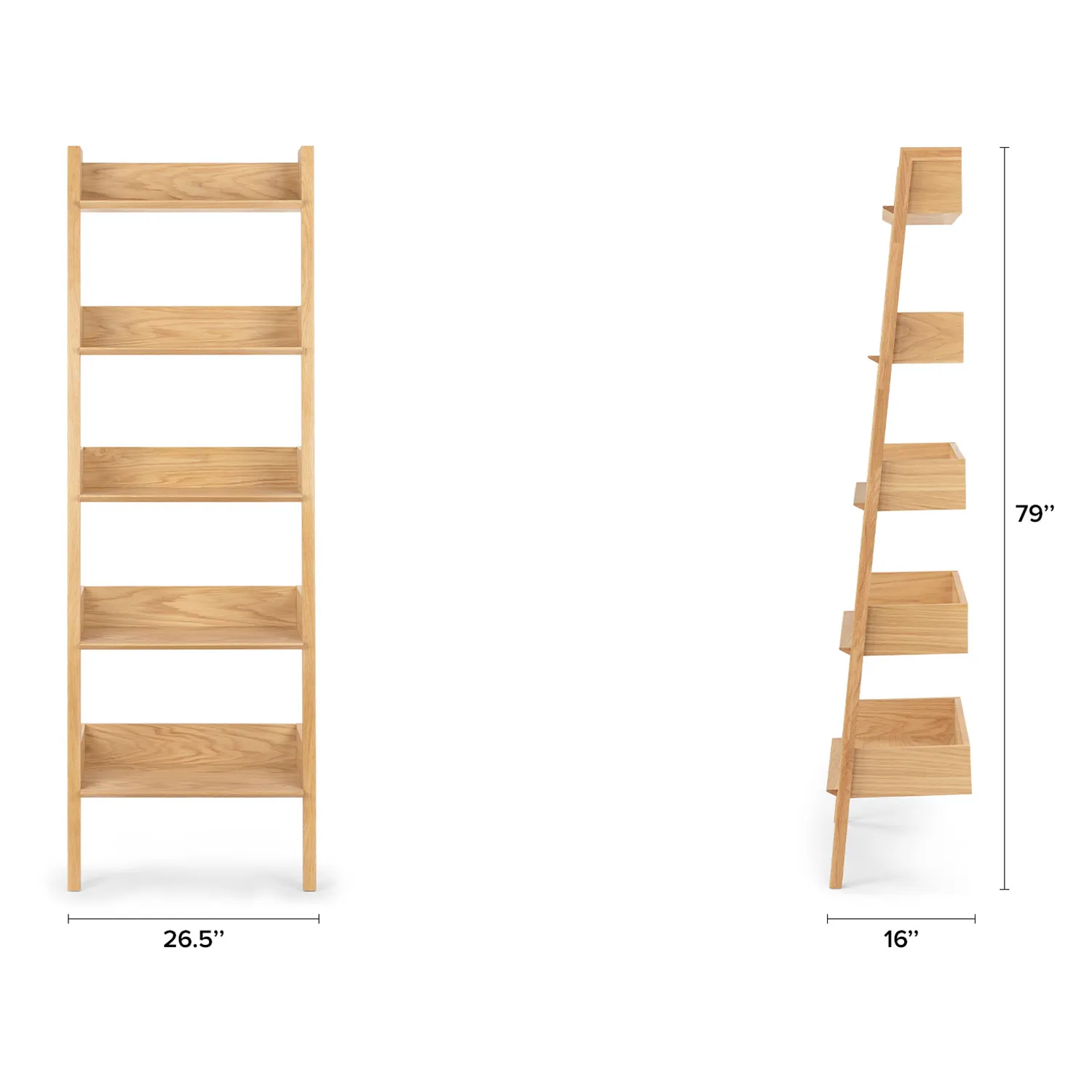 Fantol 26.5_ Shelving Unit, Narrow - Natural Oak - Image 10
