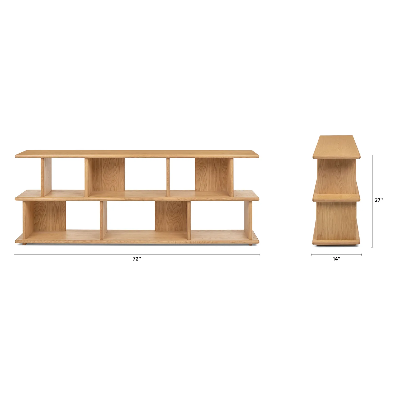 Lafora 72_ Bookcase, Short - Natural Oak - Image 10