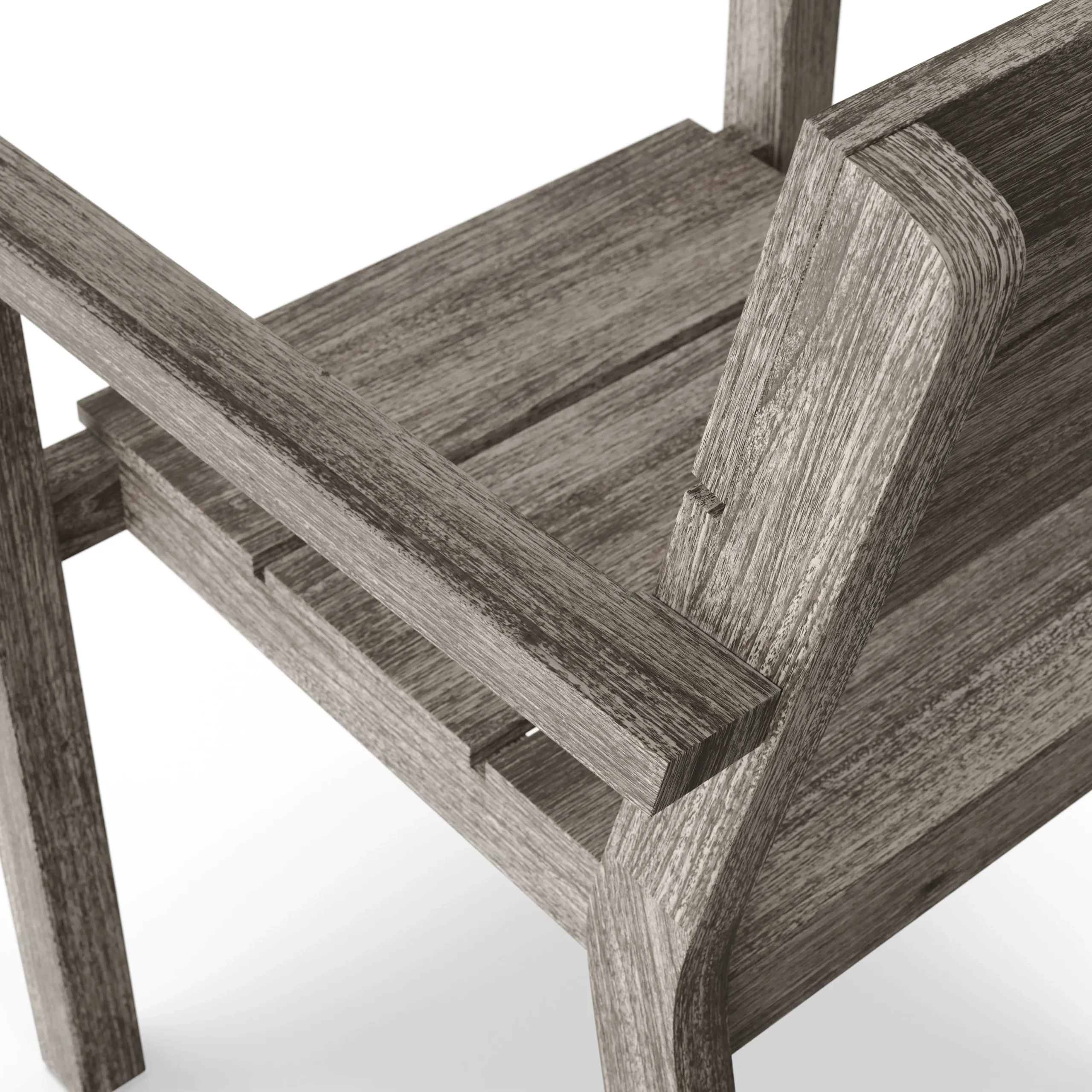 Lyle Outdoor Stackable Dining Armchair - Weathered Acacia - Image 4
