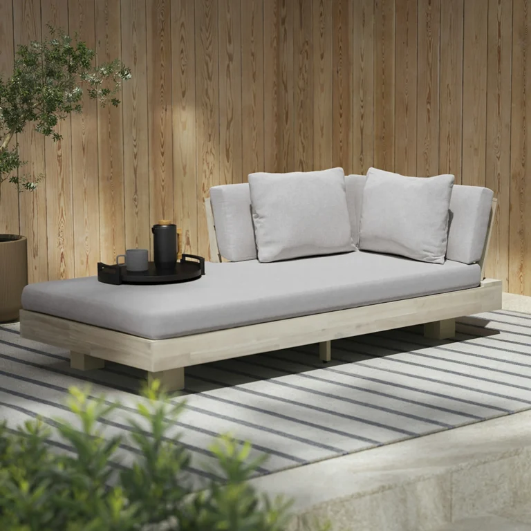 Lubek 69.25_ Outdoor Low Left Chaise Lounge - Beach Sand