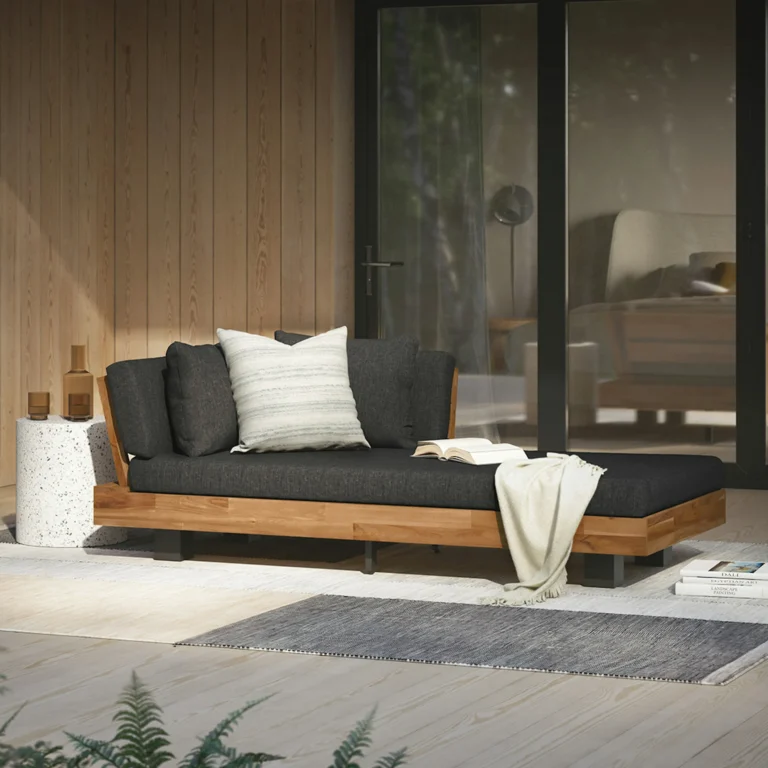 Lubek 69.25_ Outdoor Low Right Chaise Lounge - Slate Gray