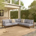 Cove 102.75_ Outdoor Armless Modular Sectional - Basket Gray
