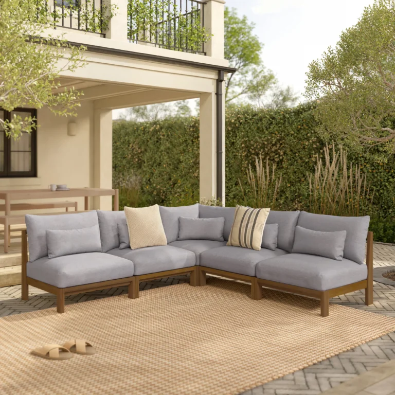 Cove 102.75_ Outdoor Armless Modular Sectional - Basket Gray